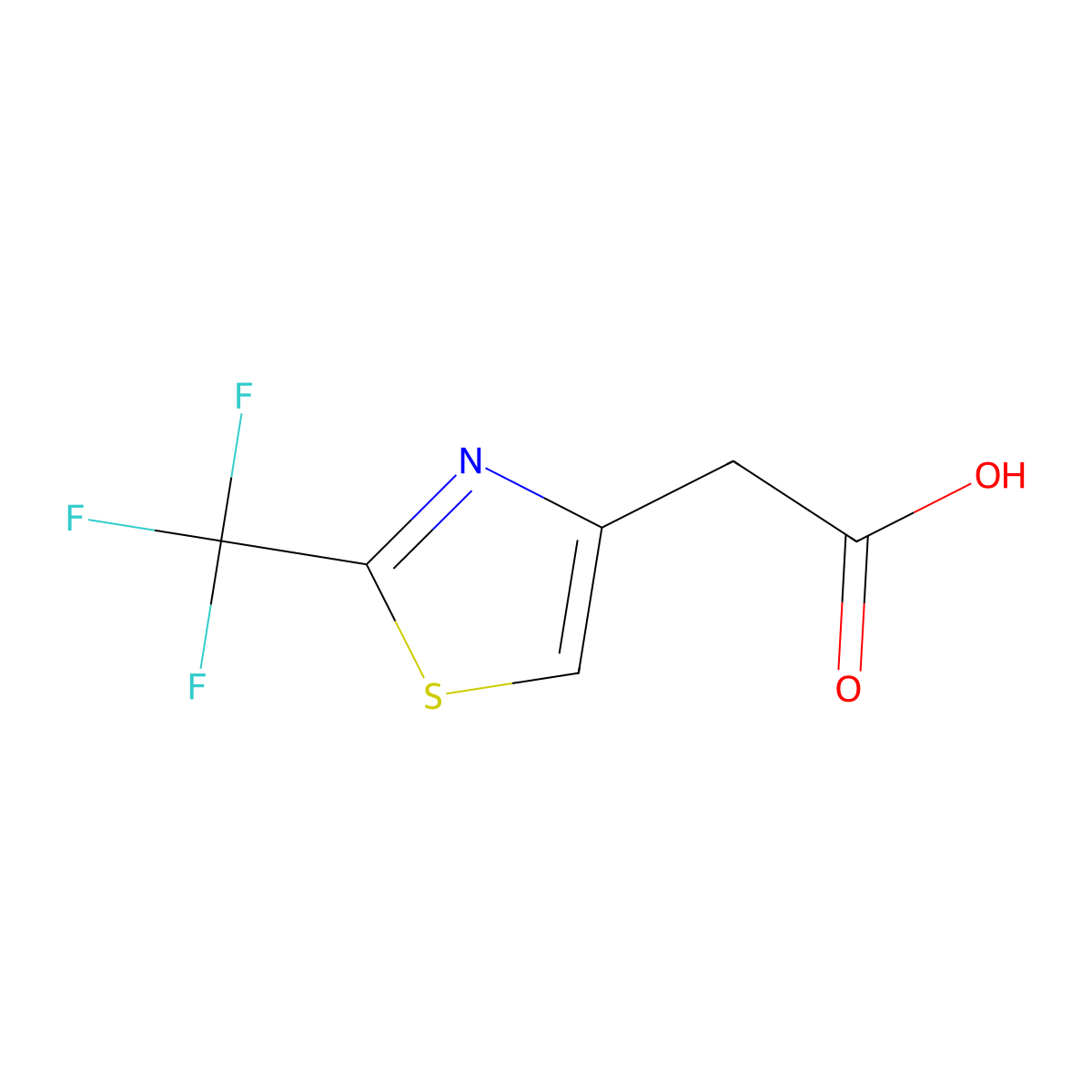 2-(2-(Trifluoromethyl)-1,3-thiazol-4-yl)acetic acid molecular structure, CAS 1082267-60-4
