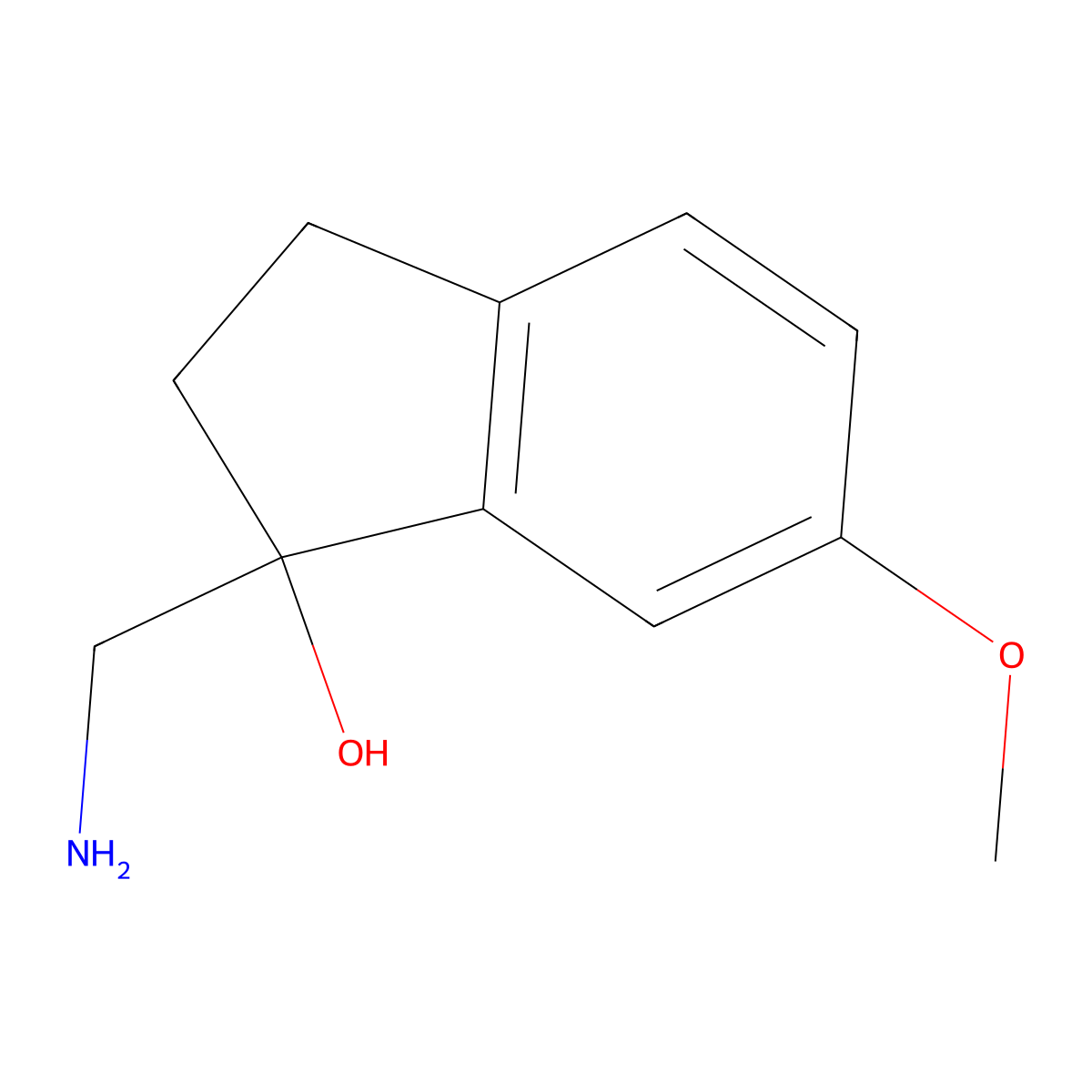1-(Aminomethyl)-2,3-dihydro-6-methoxy-1H-inden-1-ol molecular structure, CAS 1082268-38-9