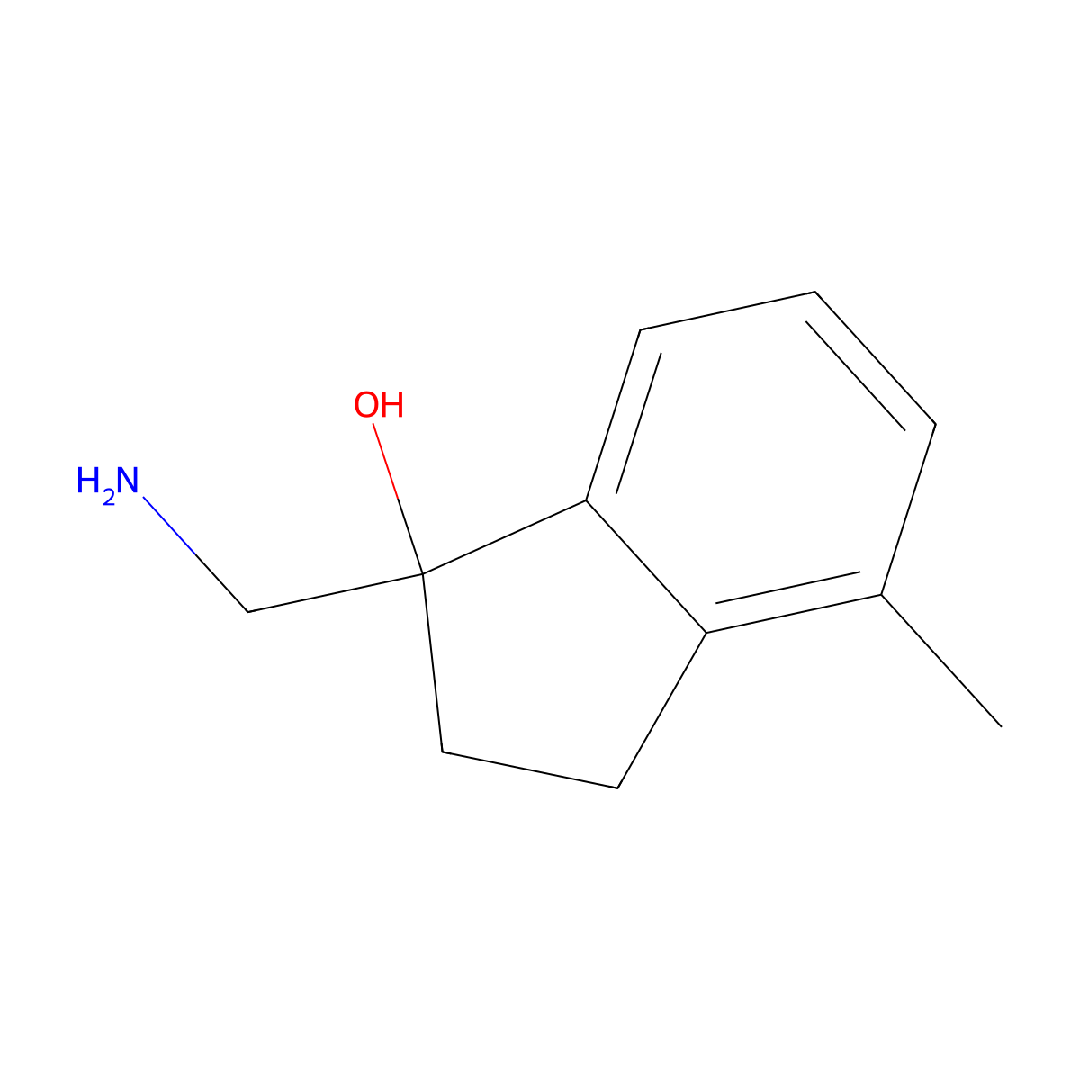 1-(Aminomethyl)-4-methyl-2,3-dihydroinden-1-ol molecular structure, CAS 1082268-41-4