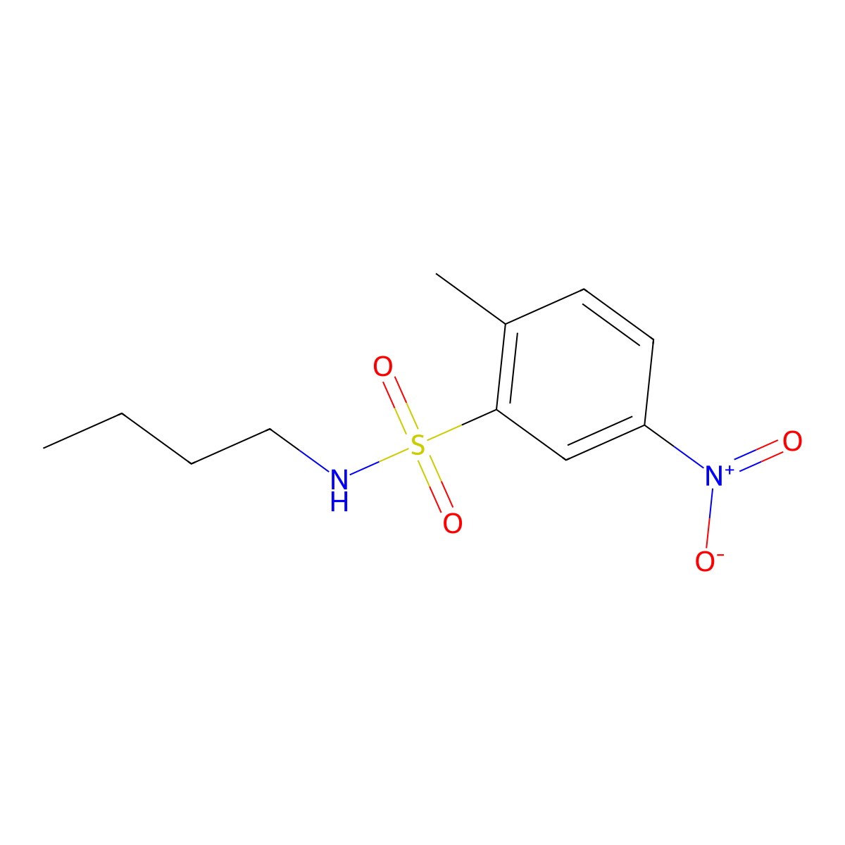 N-Butyl-2-methyl-5-nitrobenzenesulfonamide molecular structure, CAS 108227-54-9
