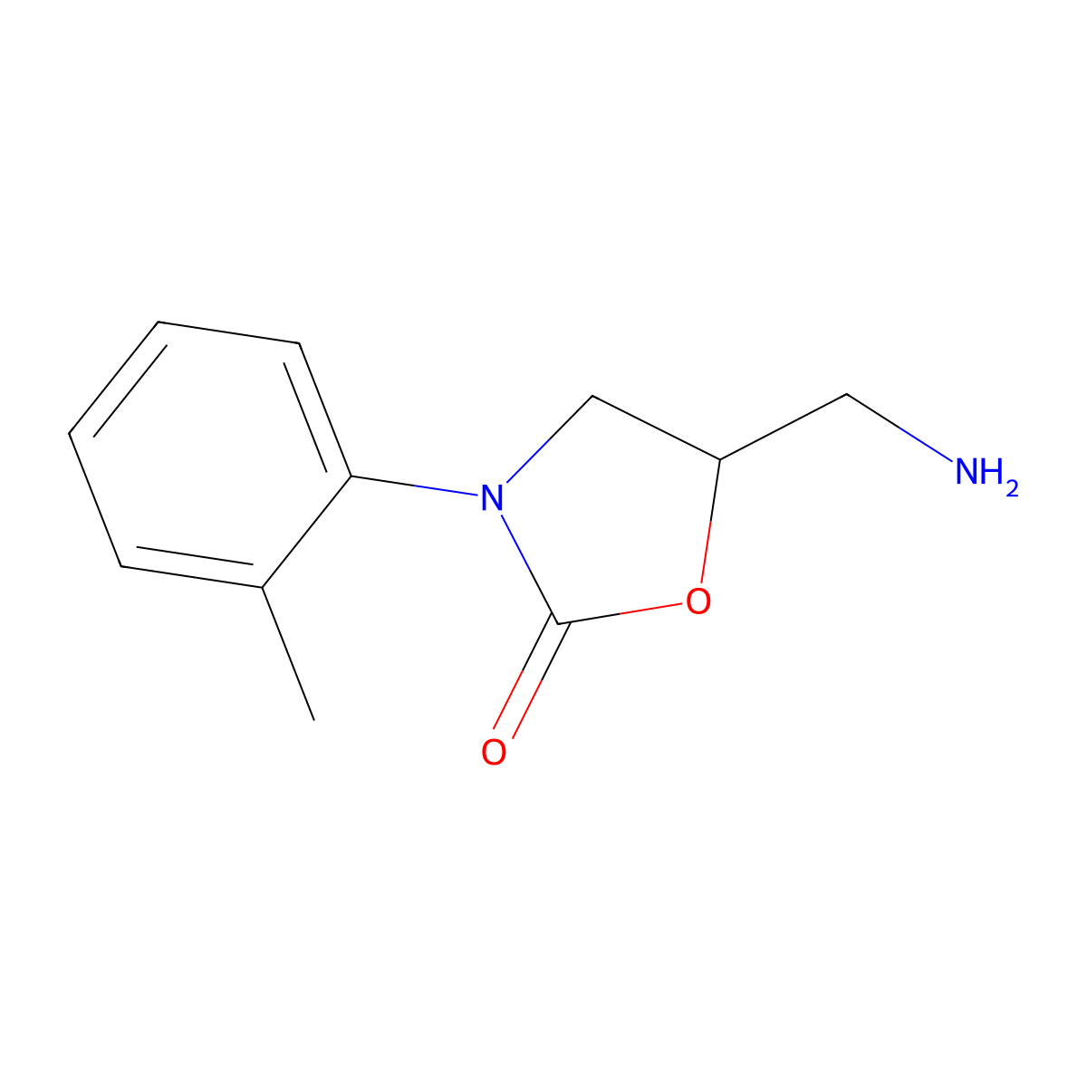 5-(Aminomethyl)-3-(2-methylphenyl)-1,3-oxazolidin-2-one molecular structure, CAS 1082278-66-7