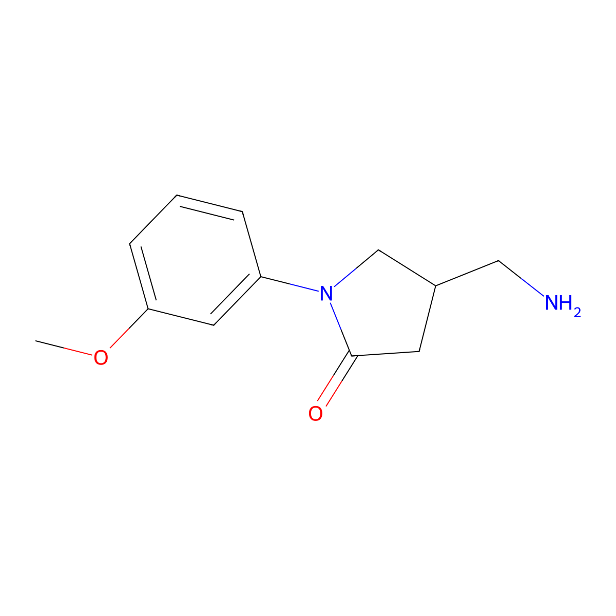 4-(Aminomethyl)-1-(3-methoxyphenyl)pyrrolidin-2-one molecular structure, CAS 1082279-12-6