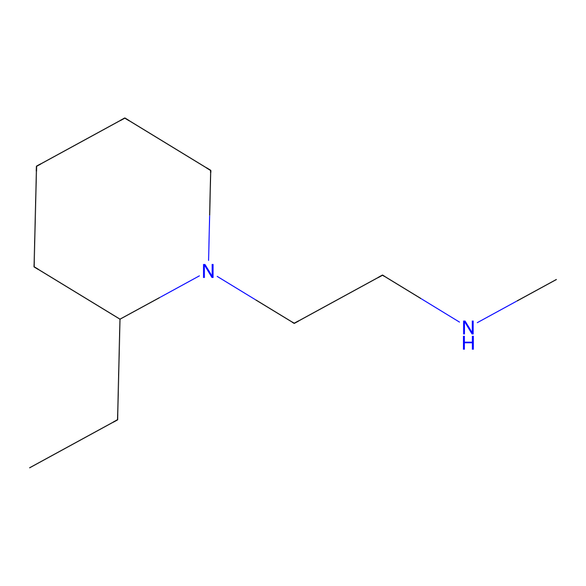 2-(2-Ethylpiperidin-1-YL)-N-methylethan-1-amine molecular structure, CAS 1082292-80-5