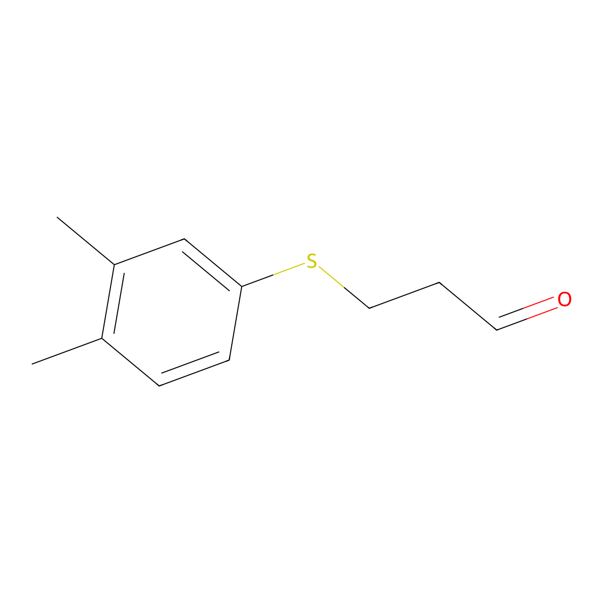 3-((3,4-Dimethylphenyl)thio)propanal molecular structure, CAS 1082293-71-7