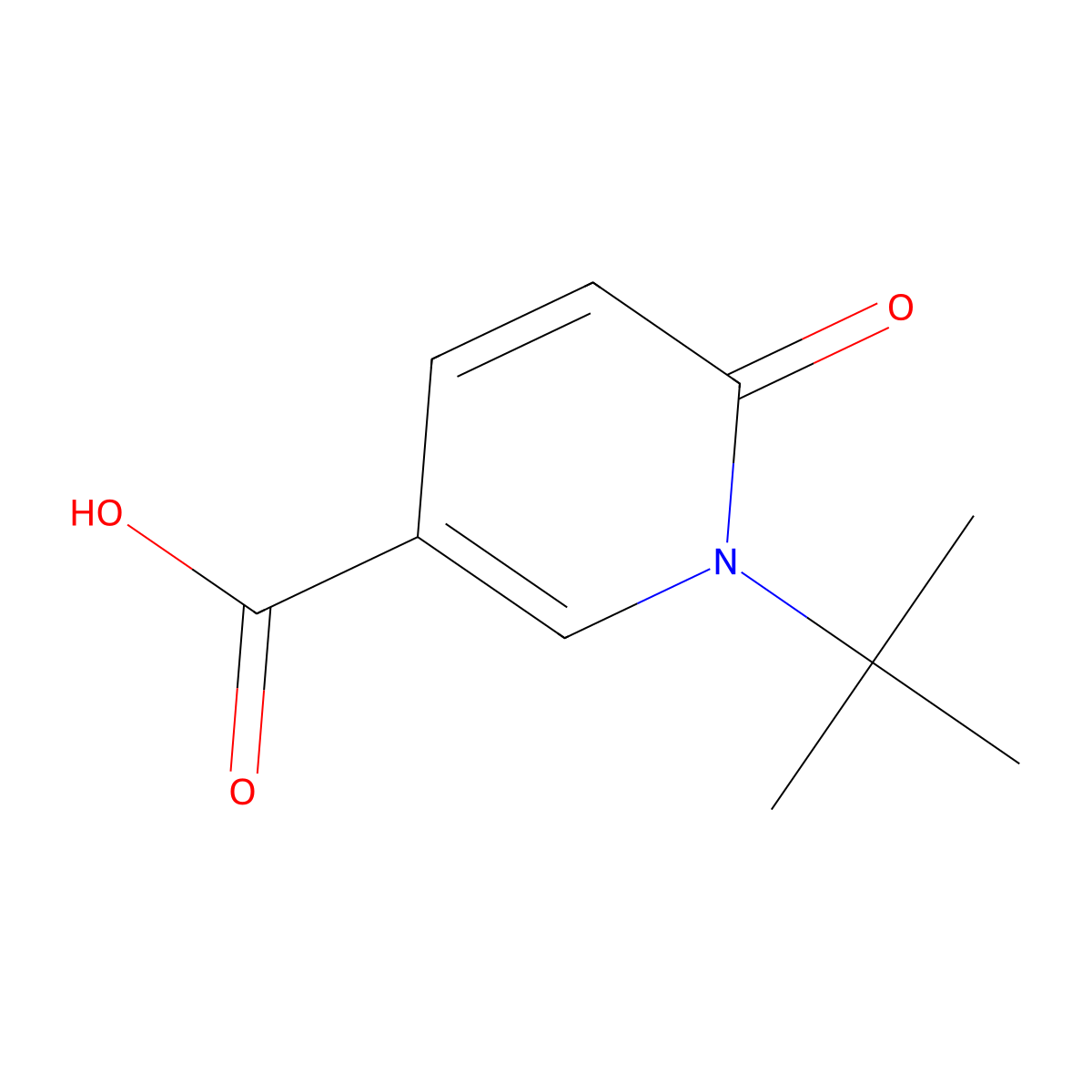 1-Tert-butyl-6-oxo-1,6-dihydropyridine-3-carboxylic acid molecular structure, CAS 1082296-17-0