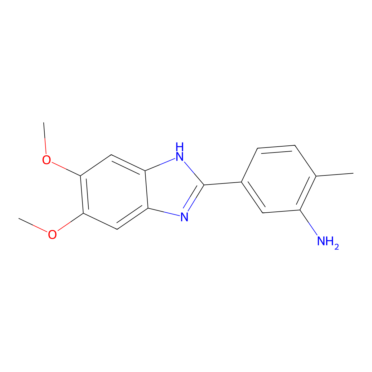 5-(5,6-Dimethoxy-1H-benzo[d]imidazol-2-yl)-2-methylaniline molecular structure, CAS 1082307-02-5