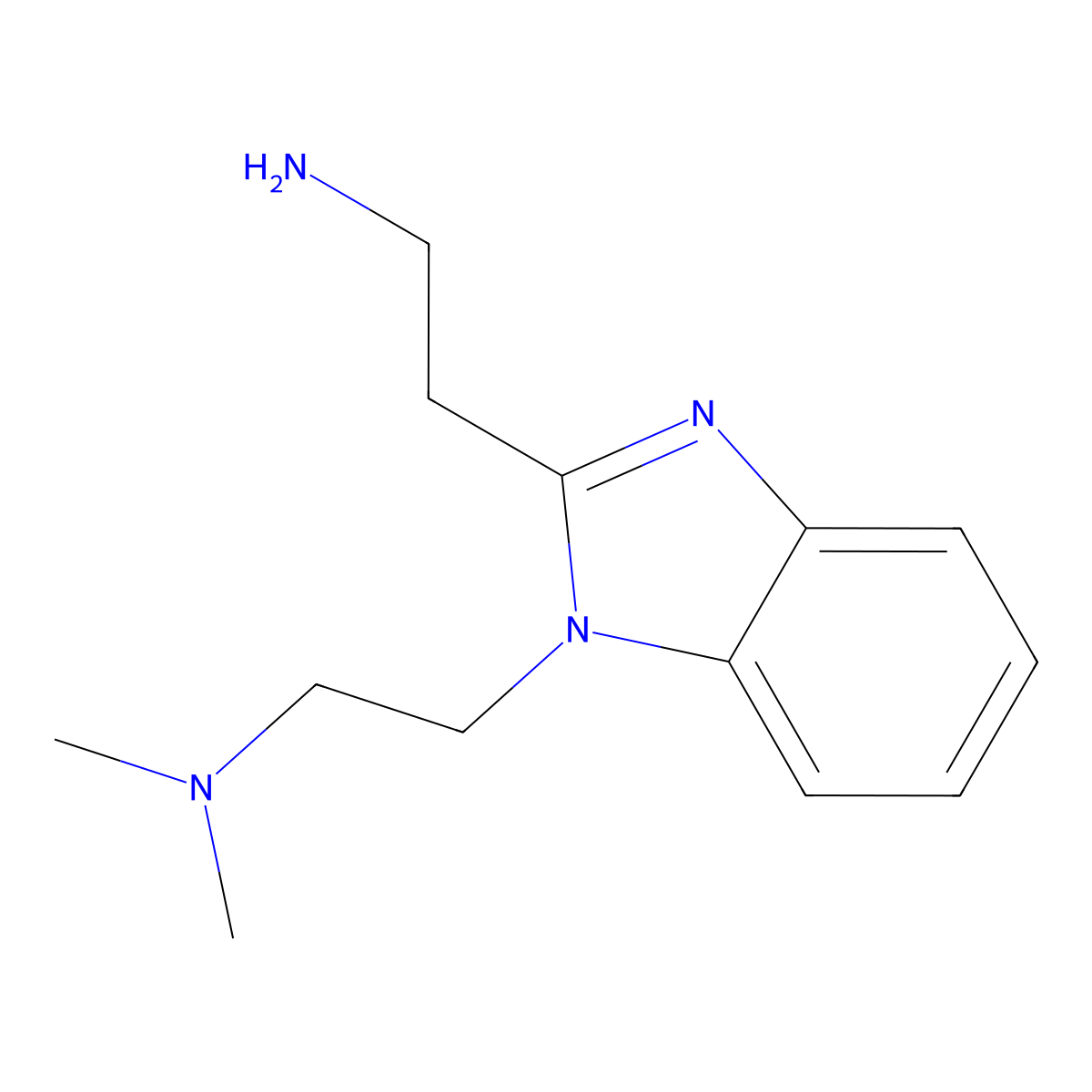 2-{1-[2-(dimethylamino)ethyl]-1H-1,3-benzodiazol-2-yl}ethan-1-amine molecular structure, CAS 1082307-61-6