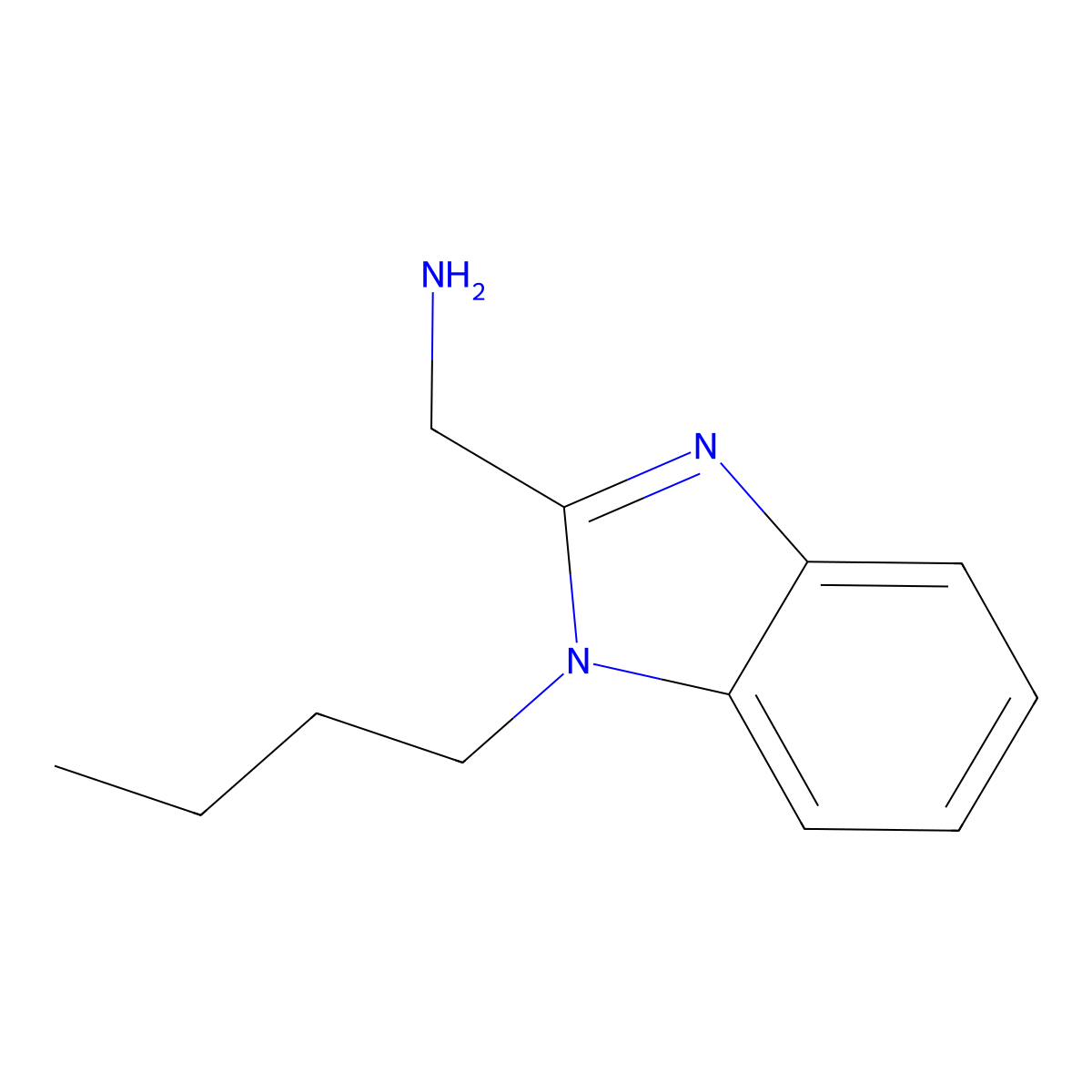 1-(1-butyl-1H-1,3-benzodiazol-2-yl)methanamine molecular structure, CAS 1082307-76-3