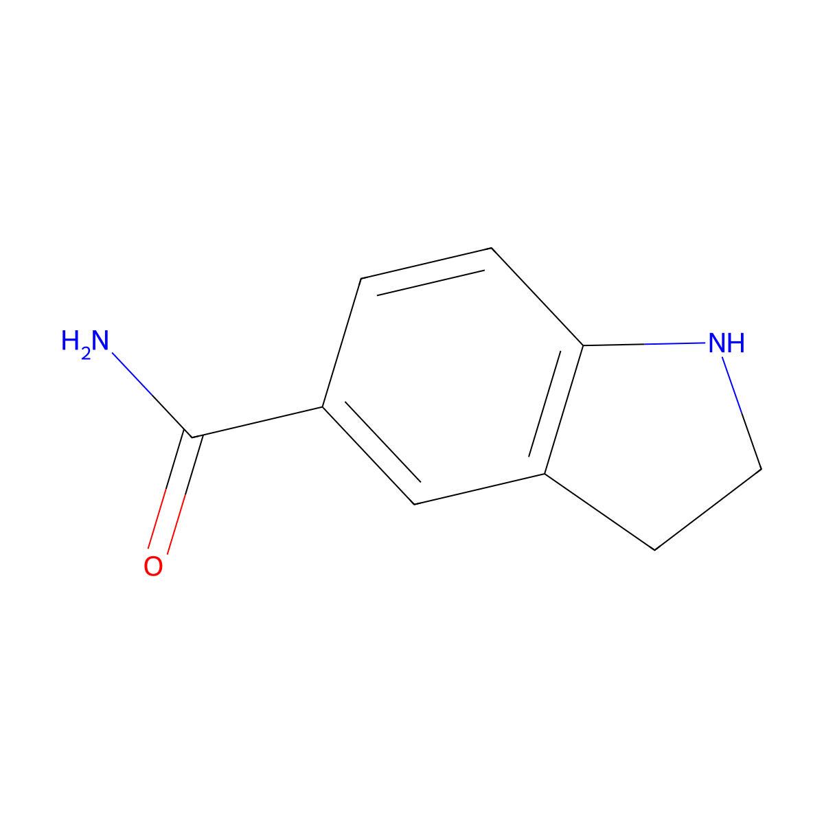 2,3-dihydro-1H-indole-5-carboxamide molecular structure, CAS 1082311-02-1