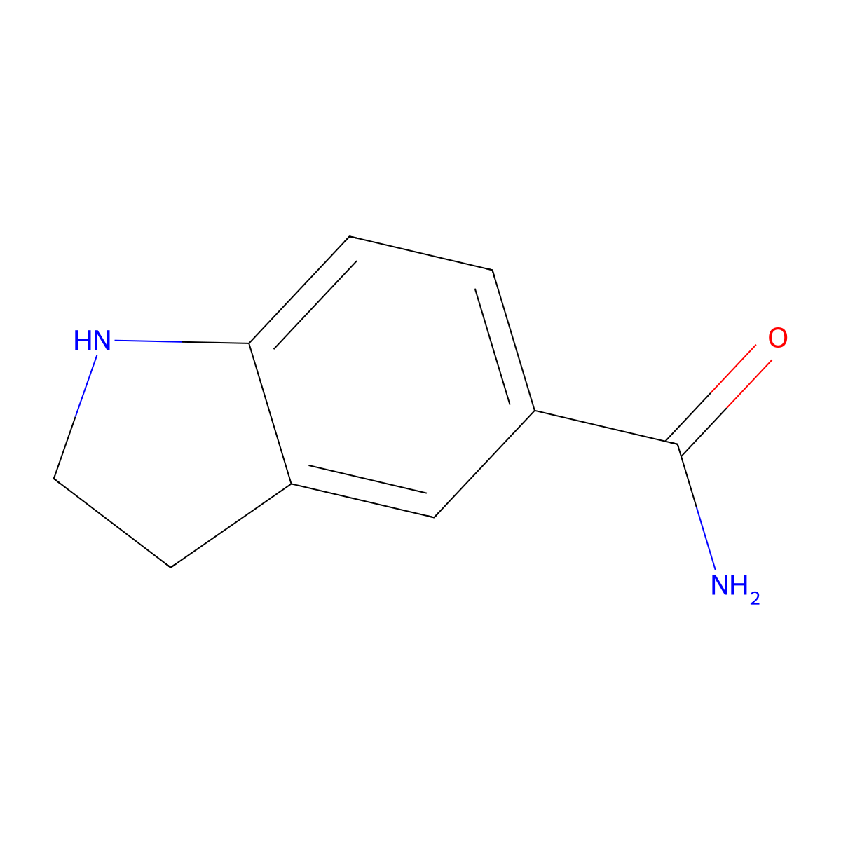 2,3-dihydro-1H-indole-5-carboxamide molecular structure, CAS 1082311-02-1