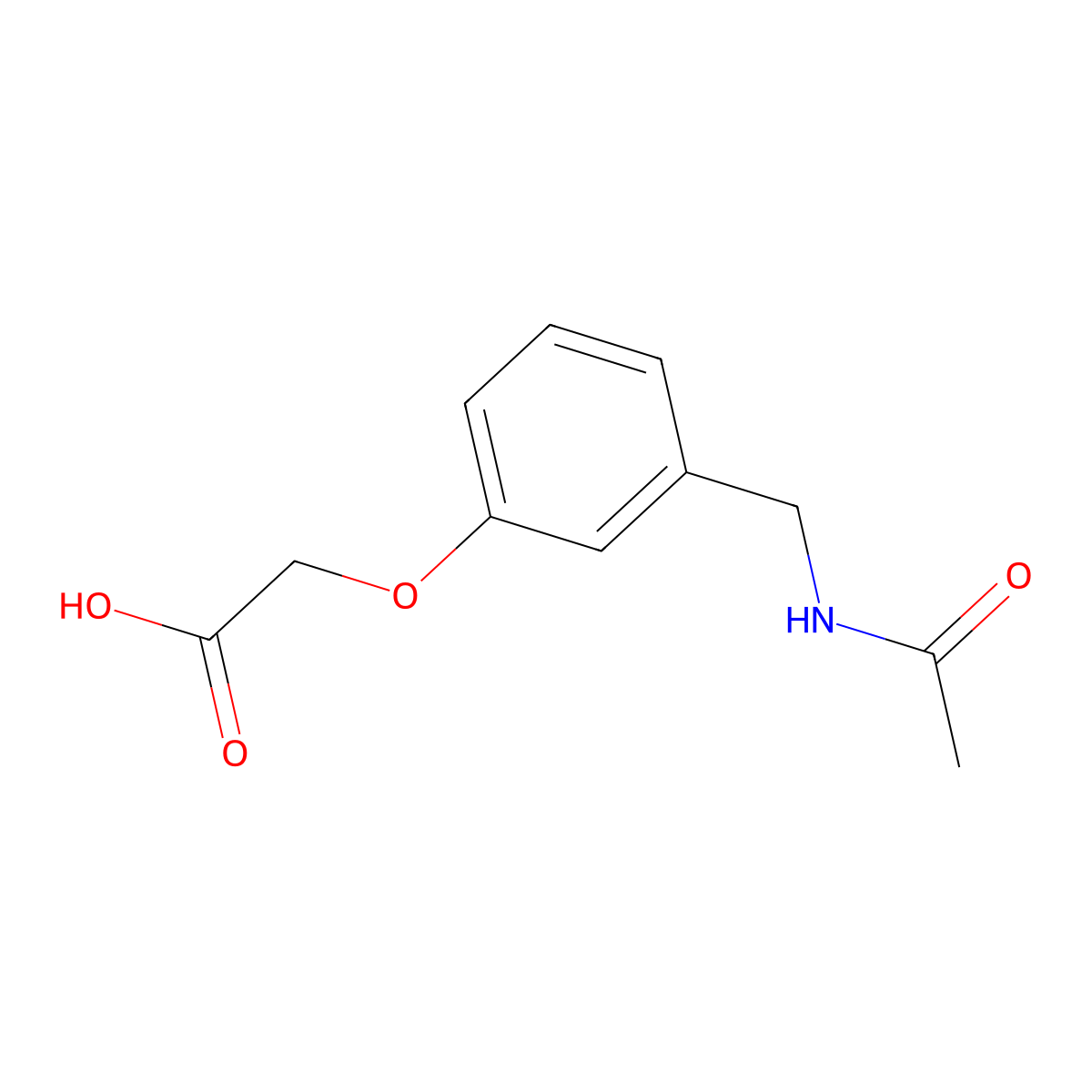 2-[3-(Acetamidomethyl)phenoxy]acetic acid molecular structure, CAS 1082311-74-7