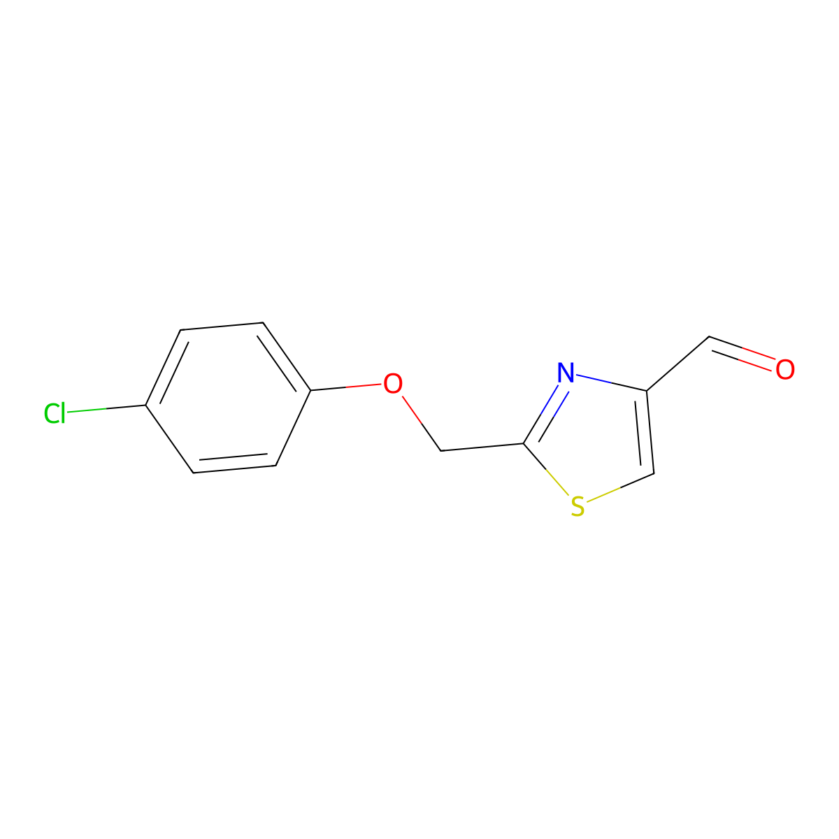 2-(4-Chlorophenoxymethyl)-1,3-thiazole-4-carbaldehyde molecular structure, CAS 1082312-23-9