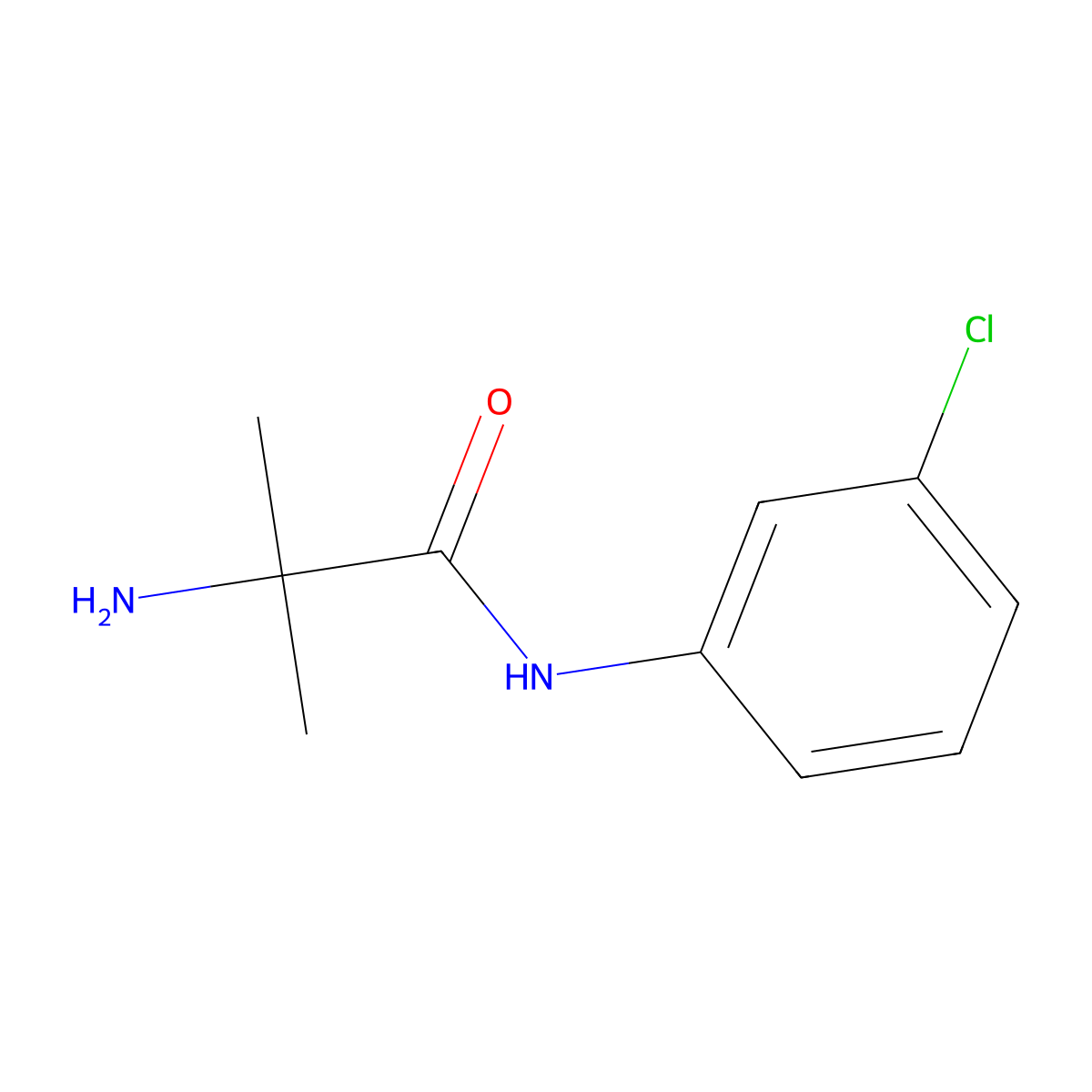 2-amino-N-(3-chlorophenyl)-2-methylpropanamide molecular structure, CAS 1082316-62-8