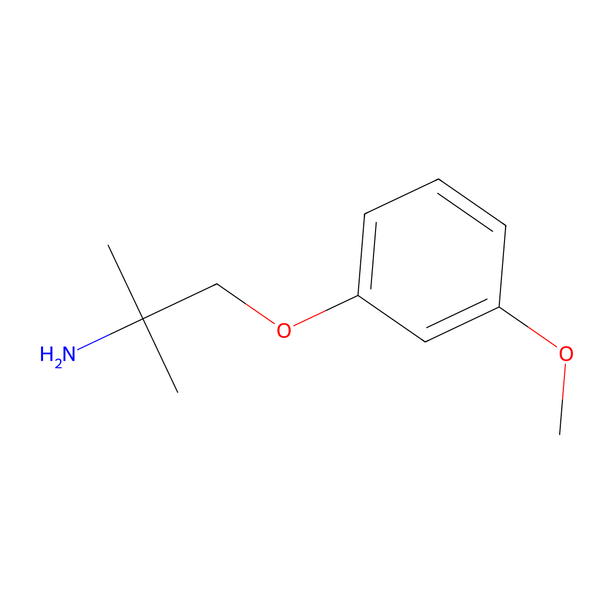 1-(3-Methoxyphenoxy)-2-methylpropan-2-amine molecular structure, CAS 1082317-67-6