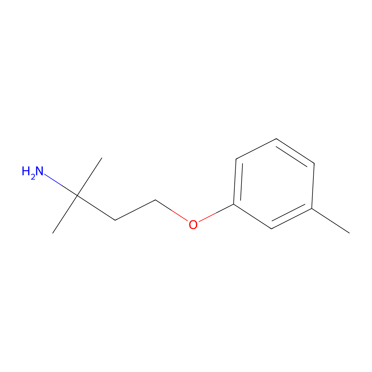 2-Methyl-4-(3-methylphenoxy)butan-2-amine molecular structure, CAS 1082318-14-6