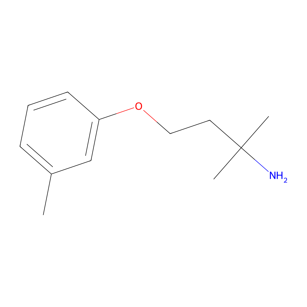 2-Methyl-4-(3-methylphenoxy)butan-2-amine molecular structure, CAS 1082318-14-6