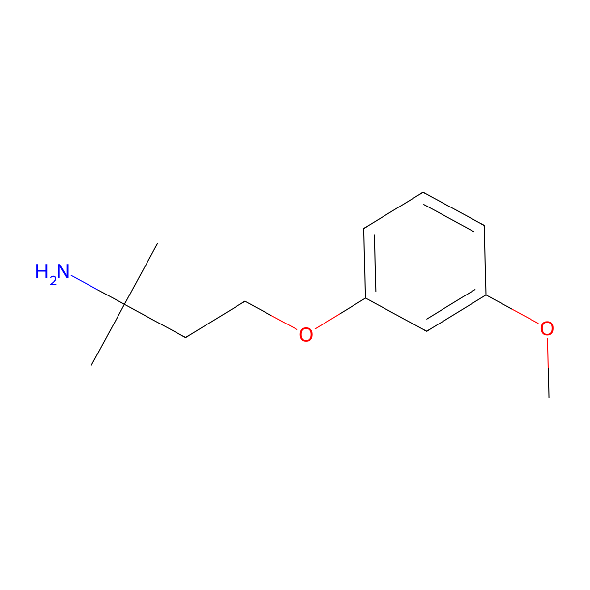 4-(3-Methoxyphenoxy)-2-methylbutan-2-amine molecular structure, CAS 1082318-20-4