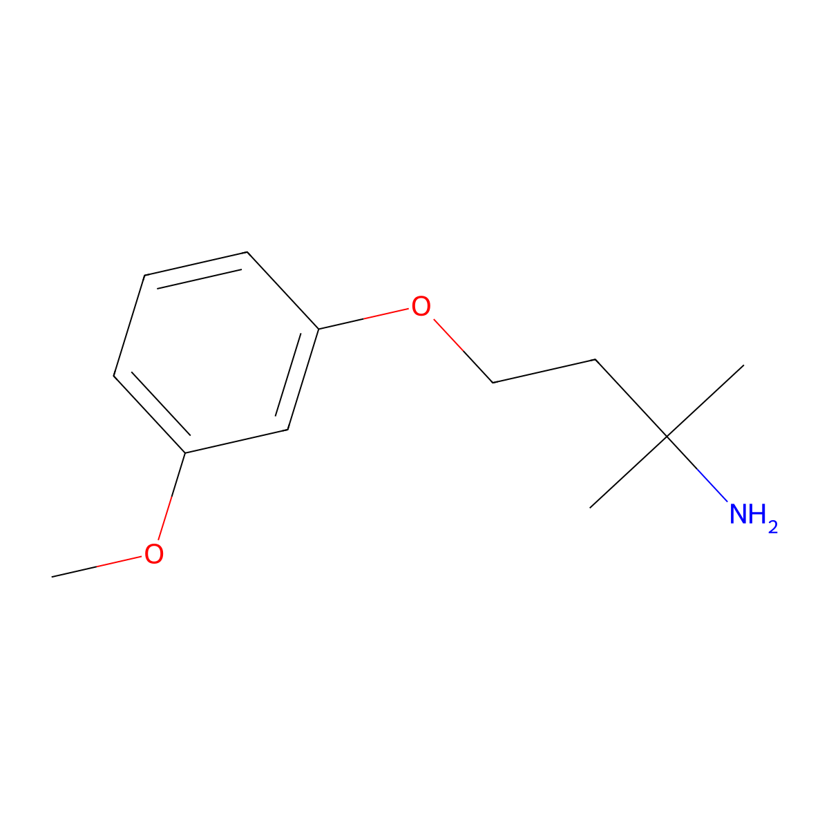 4-(3-Methoxyphenoxy)-2-methylbutan-2-amine molecular structure, CAS 1082318-20-4