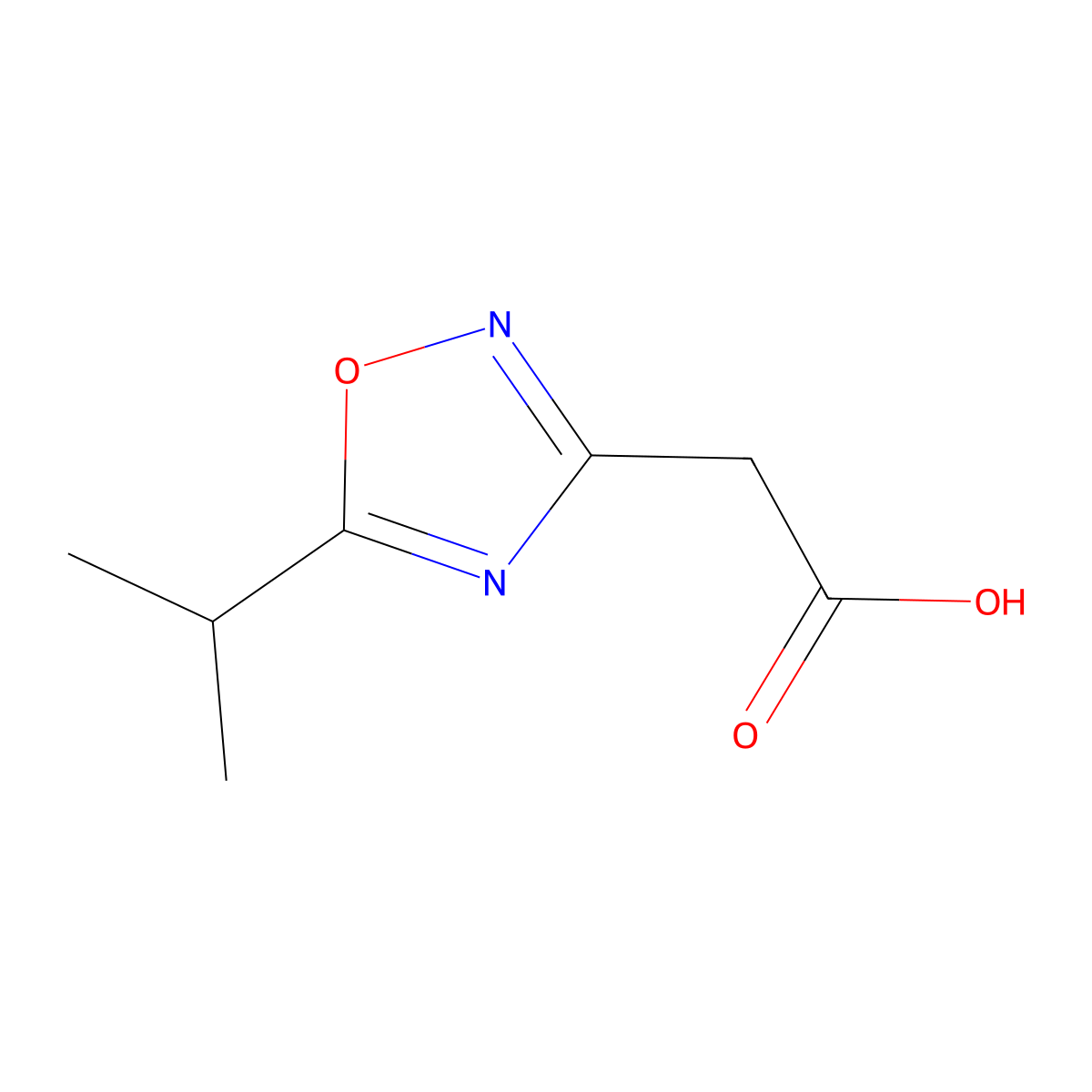 2-[5-(Propan-2-yl)-1,2,4-oxadiazol-3-yl]acetic acid molecular structure, CAS 1082329-24-5