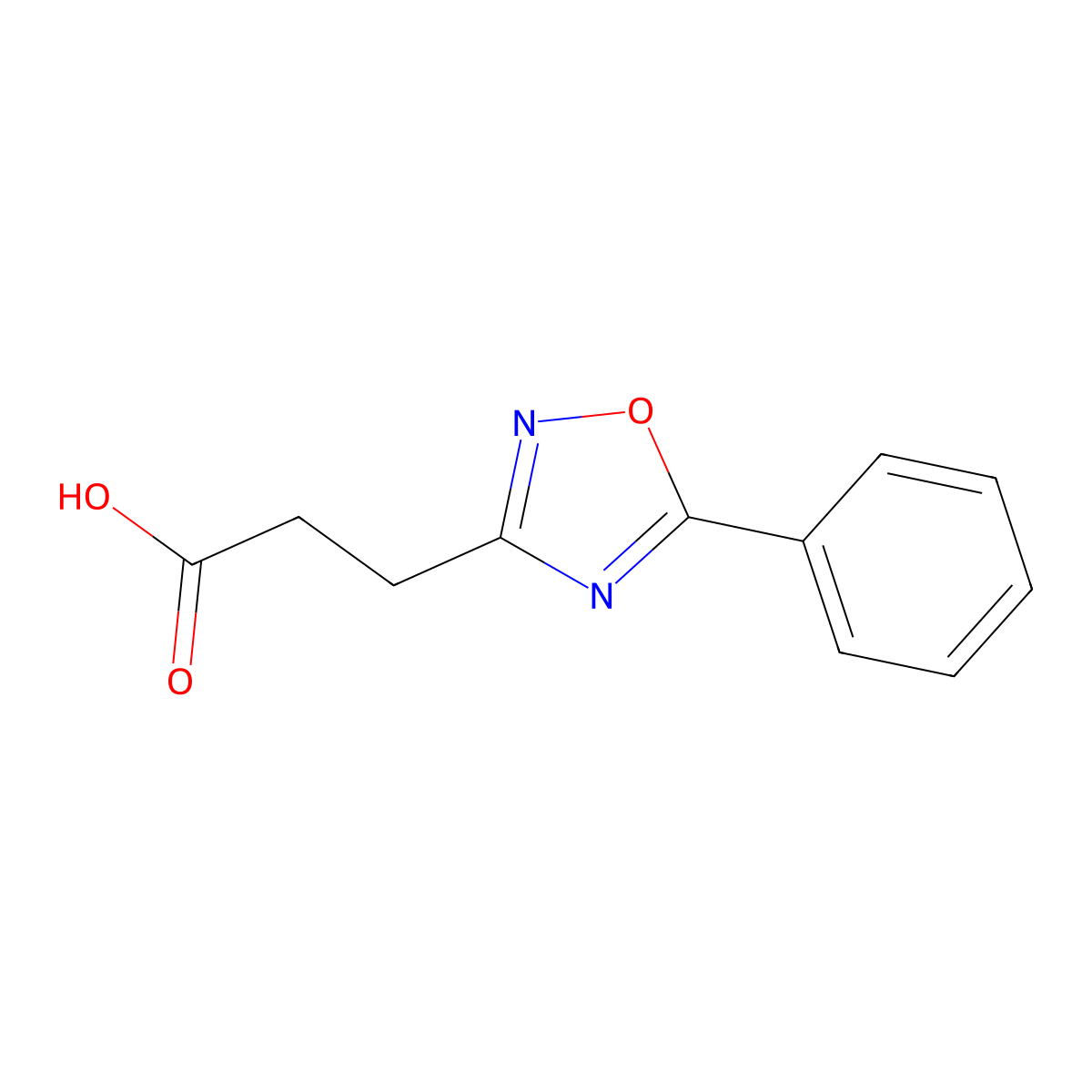 3-(5-Phenyl-1,2,4-oxadiazol-3-yl)propanoic acid molecular structure, CAS 1082329-59-6