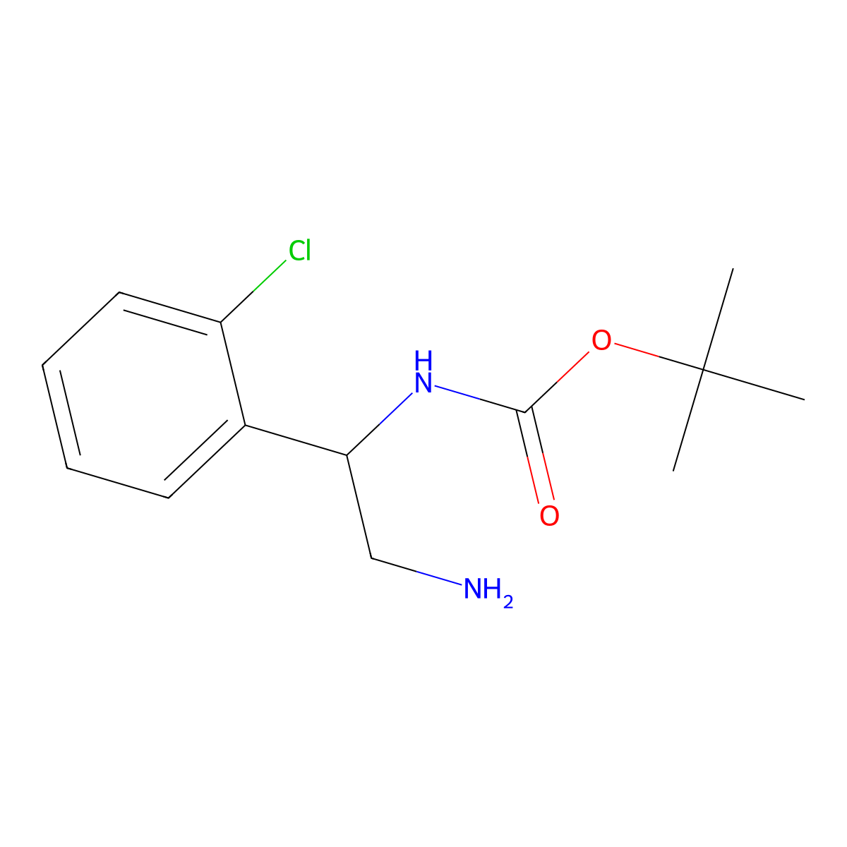 2-(Boc-amino)-2-(2-chlorophenyl)ethanamine molecular structure, CAS 1082329-76-7