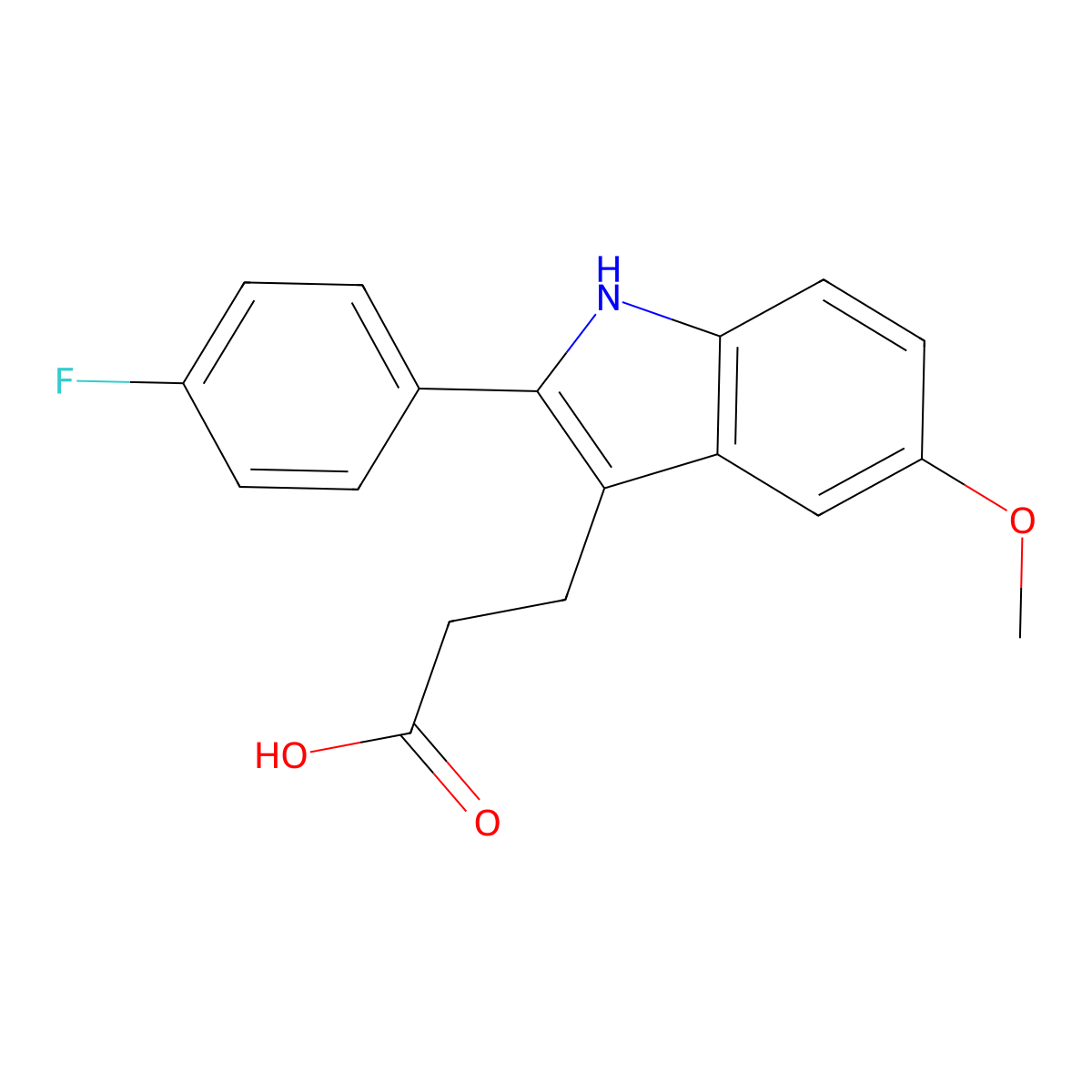 3-[2-(4-fluorophenyl)-5-methoxy-1H-indol-3-yl]propanoic acid molecular structure, CAS 1082334-06-2