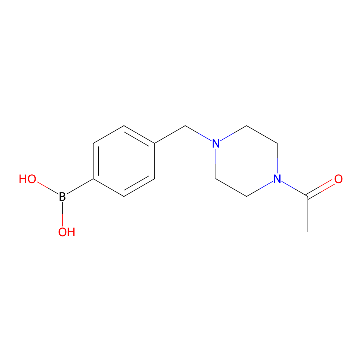 (4-((4-Acetylpiperazin-1-yl)methyl)phenyl)boronic acid molecular structure, CAS 1082366-52-6