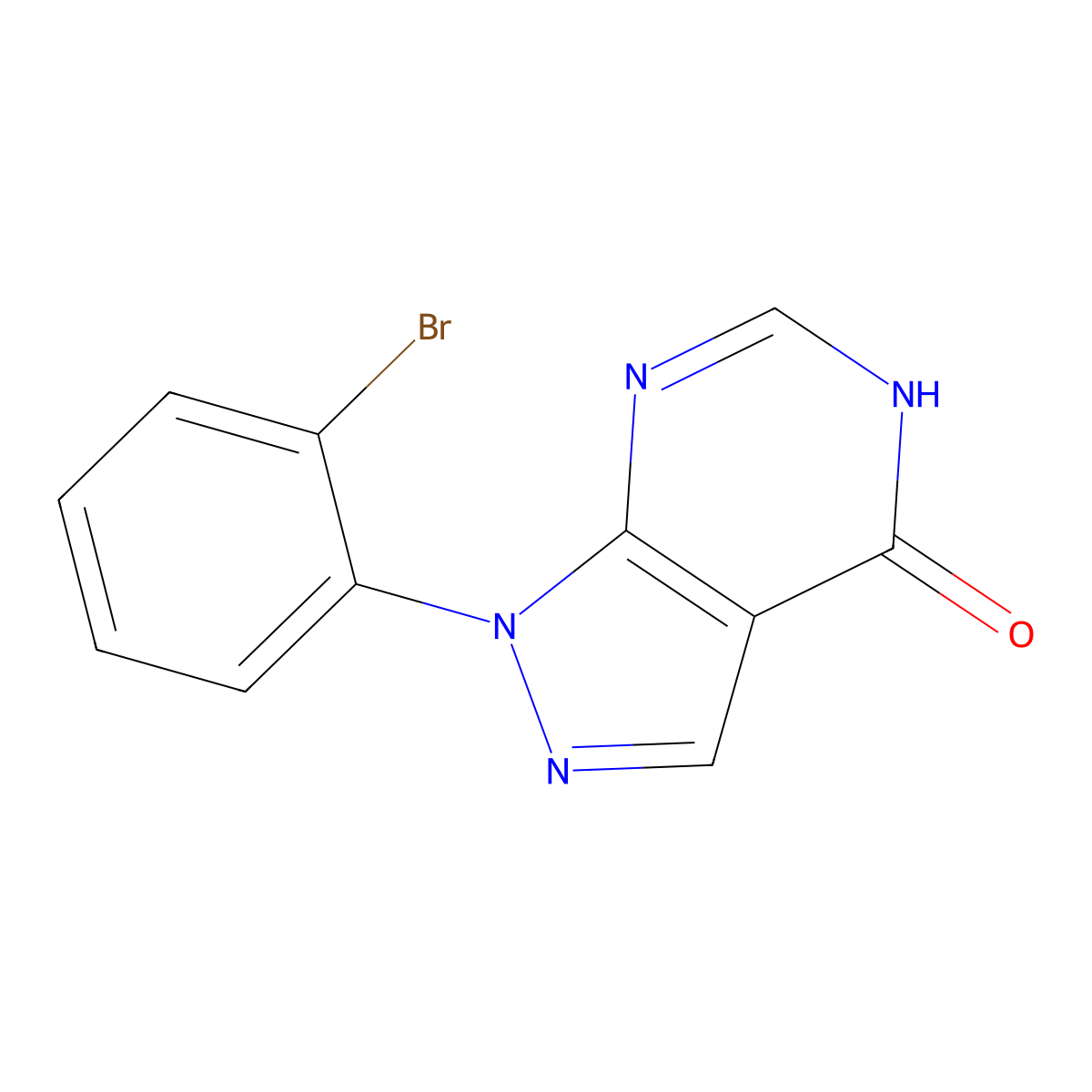 1-(2-Bromophenyl)-1H-pyrazolo[3,4-d]pyrimidin-4(5H)-one molecular structure, CAS 1082366-75-3
