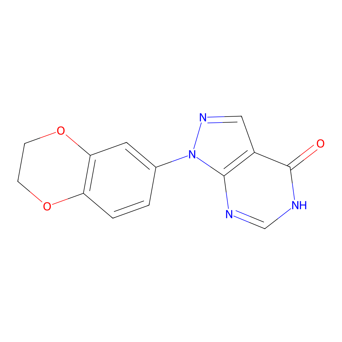 1-(2,3-Dihydrobenzo[b][1,4]dioxin-6-yl)-1H-pyrazolo[3,4-d]pyrimidin-4(5H)-one molecular structure, CAS 1082366-76-4