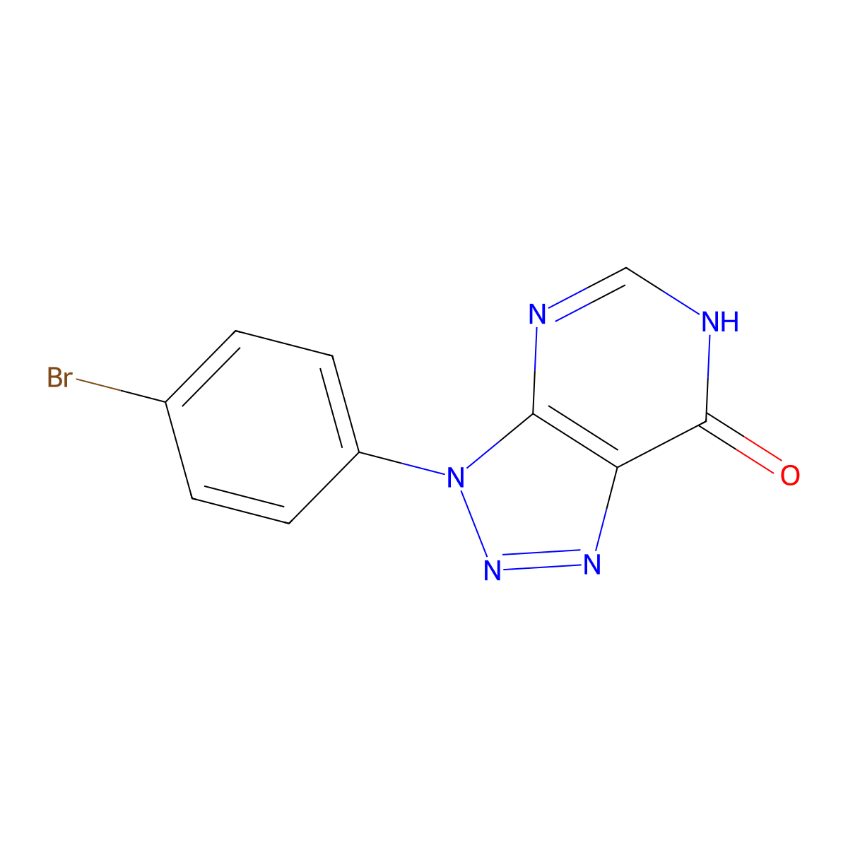 3-(4-bromophenyl)-3,6-dihydro-7H-[1,2,3]triazolo[4,5-d]pyrimidin-7-one molecular structure, CAS 1082366-92-4