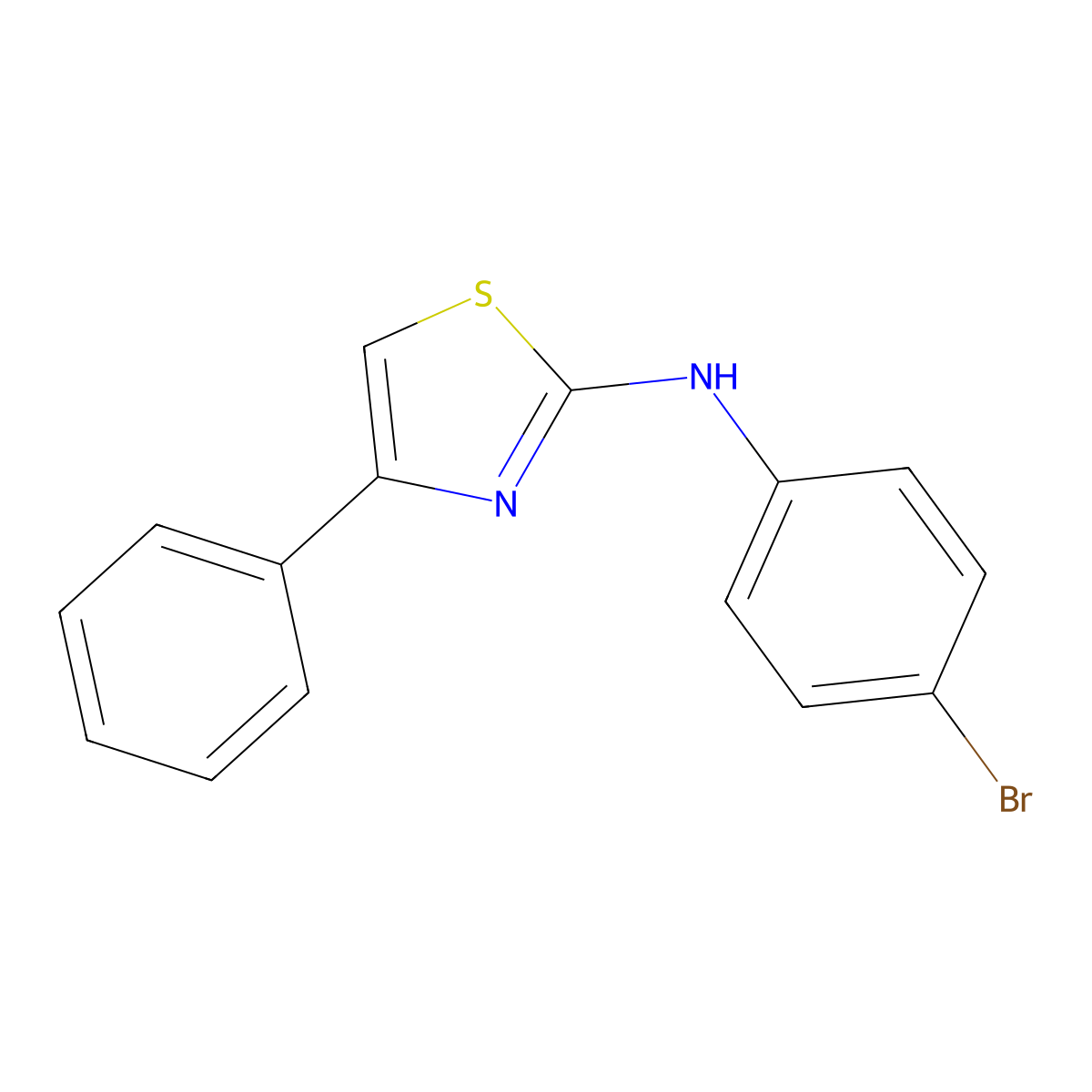 N-(4-Bromophenyl)-4-phenylthiazol-2-amine molecular structure, CAS 108237-91-8