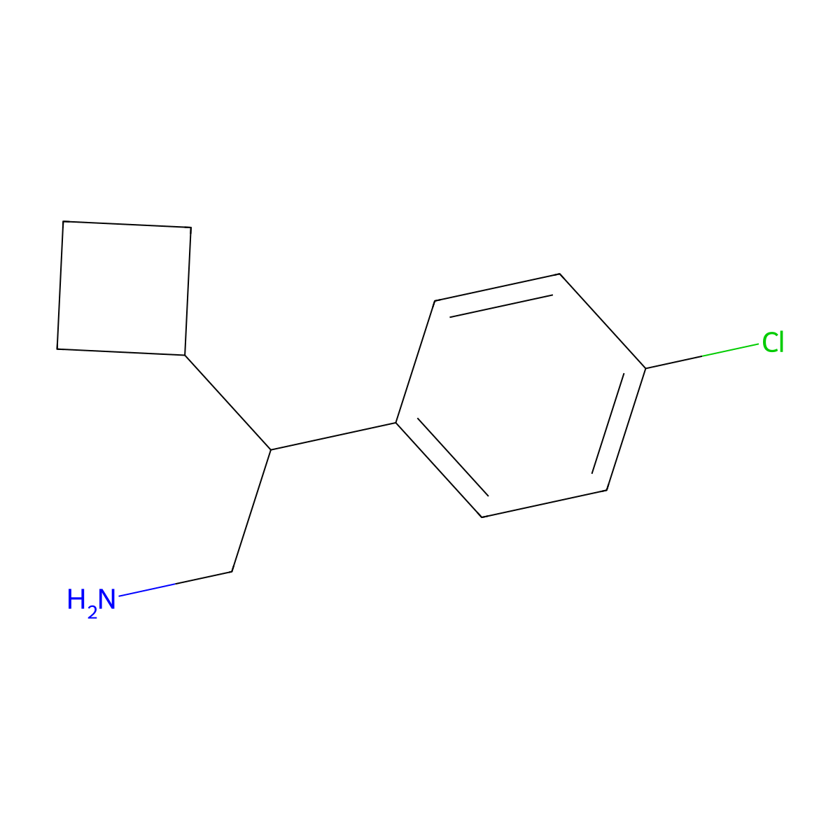 2-(4-Chlorophenyl)-2-cyclobutylethan-1-amine molecular structure, CAS 1082378-56-0