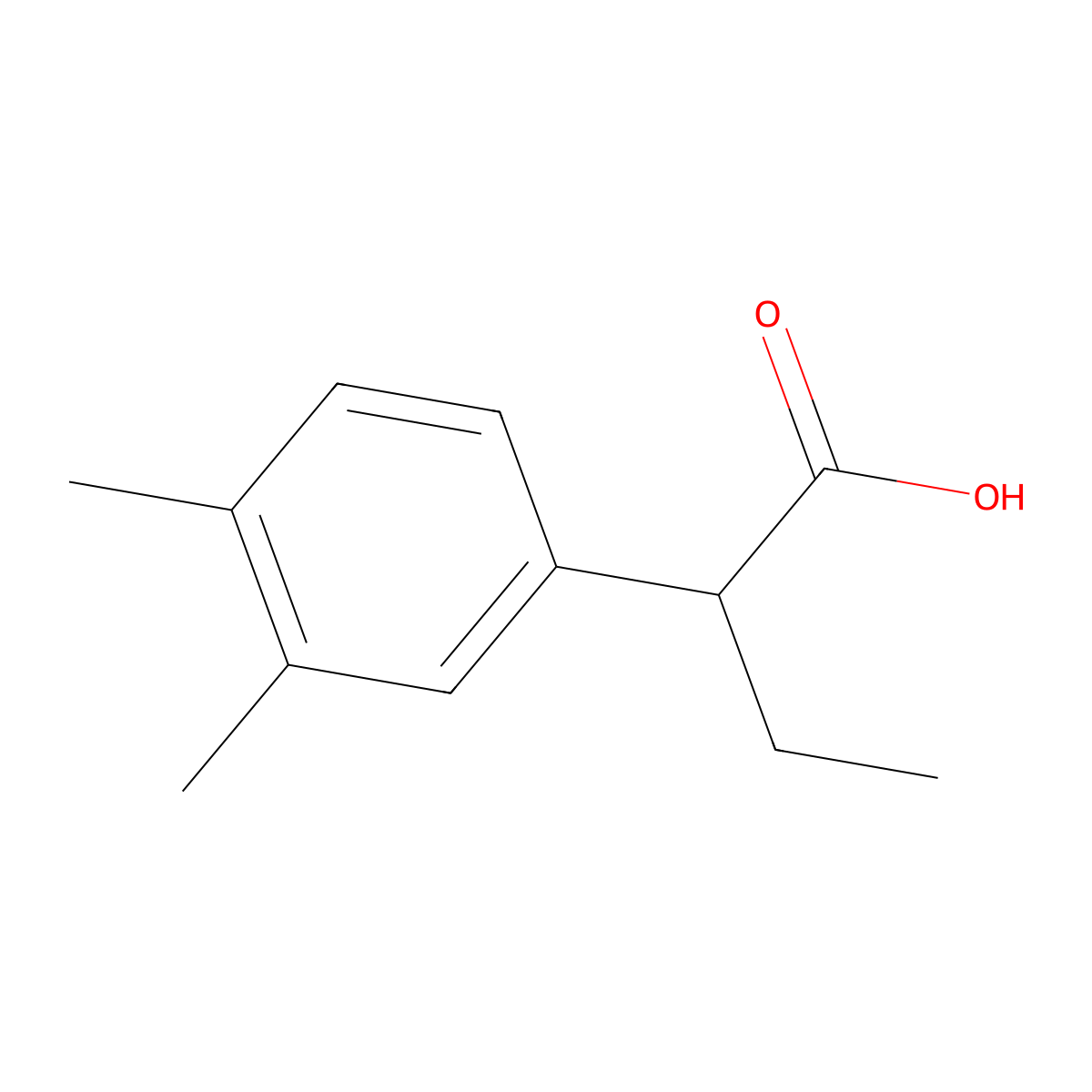2-(3,4-Dimethylphenyl)butanoic acid molecular structure, CAS 1082378-83-3