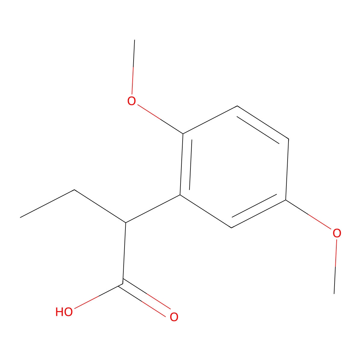 2-(2,5-Dimethoxyphenyl)butanoic acid molecular structure, CAS 1082378-84-4