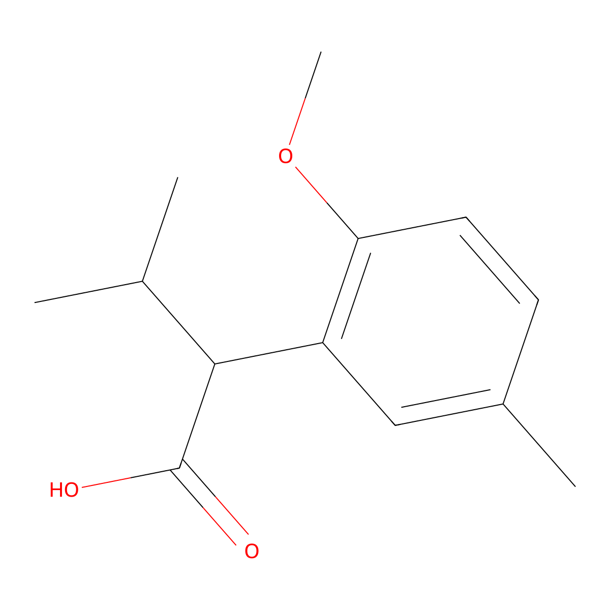 2-(2-Methoxy-5-methylphenyl)-3-methylbutanoic acid molecular structure, CAS 1082378-86-6