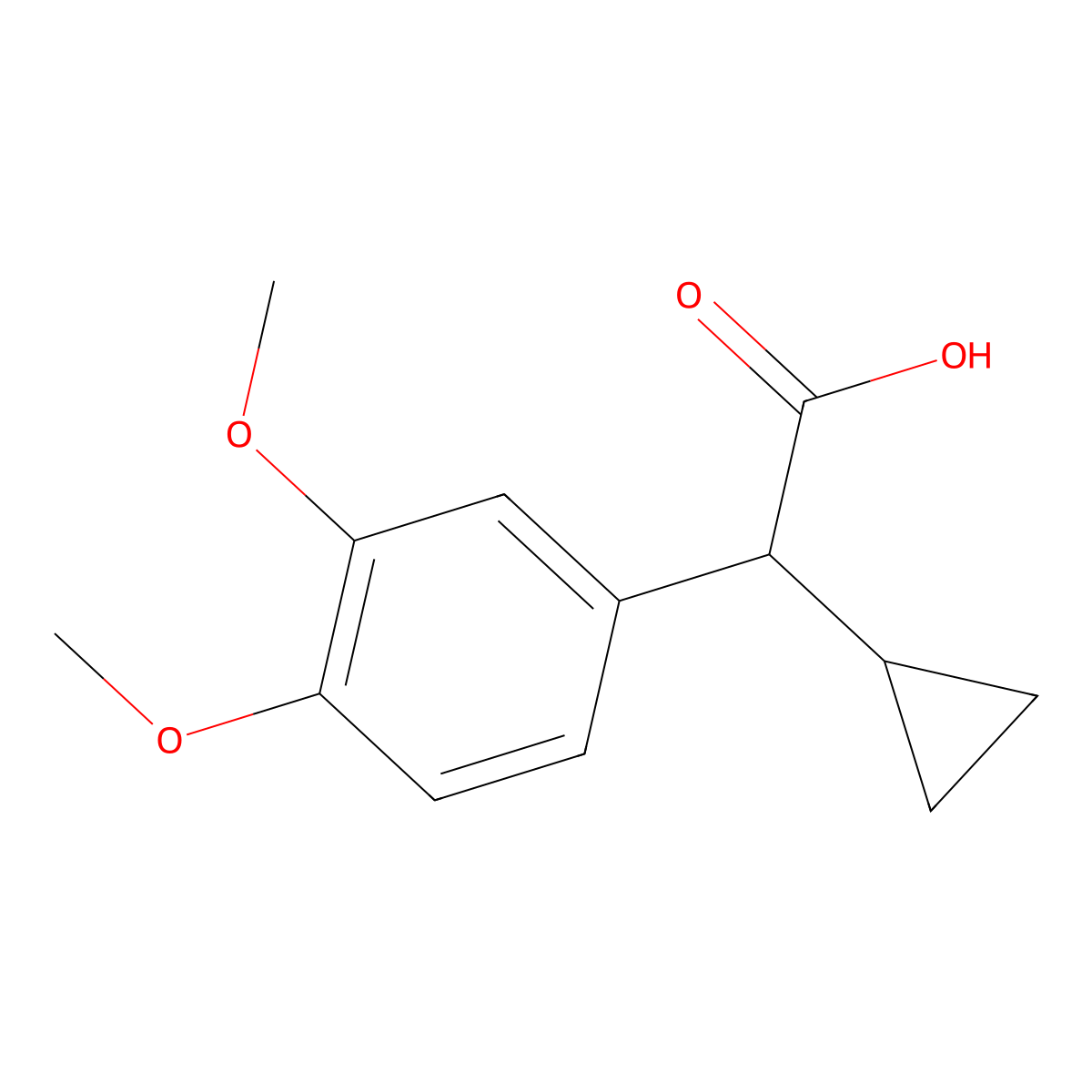 2-Cyclopropyl-2-(3,4-dimethoxyphenyl)acetic acid molecular structure, CAS 1082378-92-4