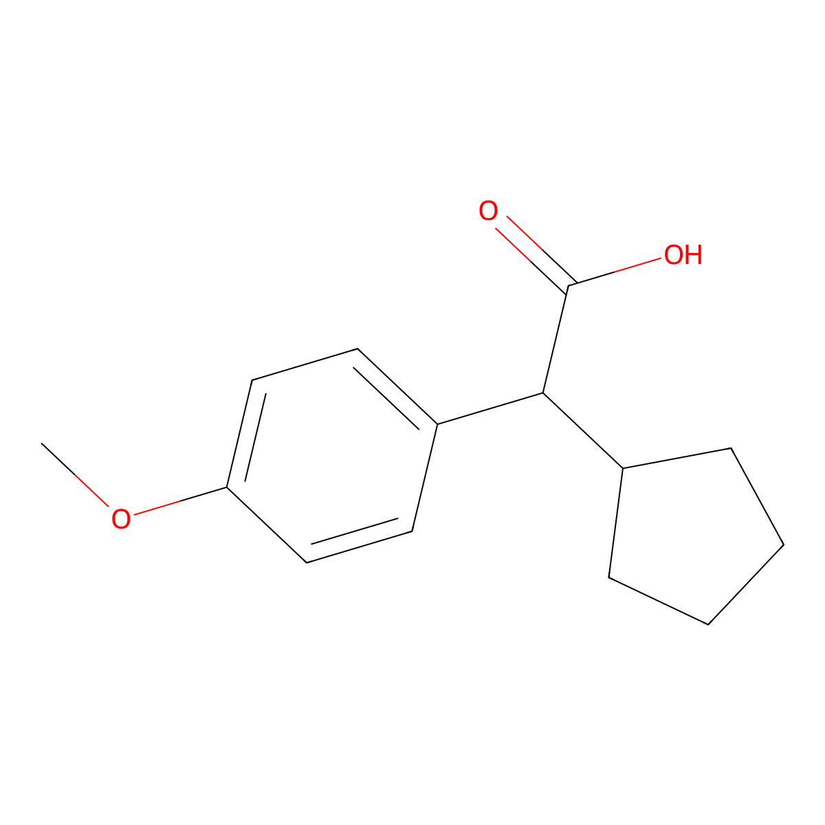 2-Cyclopentyl-2-(4-methoxyphenyl)acetic acid molecular structure, CAS 1082379-12-1