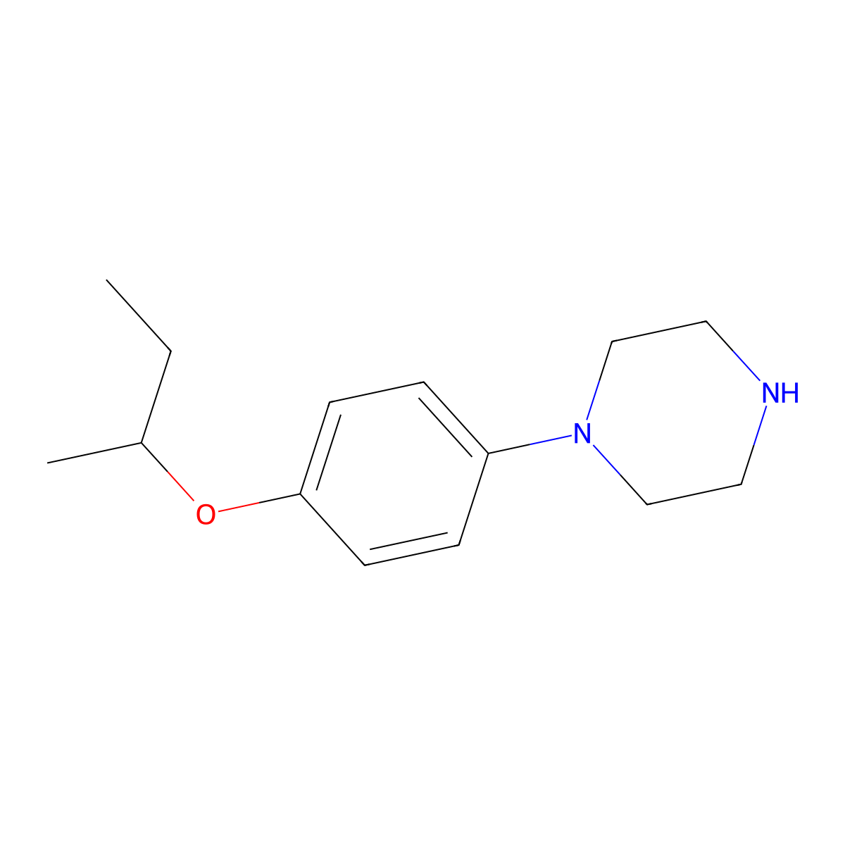 1-[4-(Butan-2-yloxy)phenyl]piperazine molecular structure, CAS 1082381-12-1