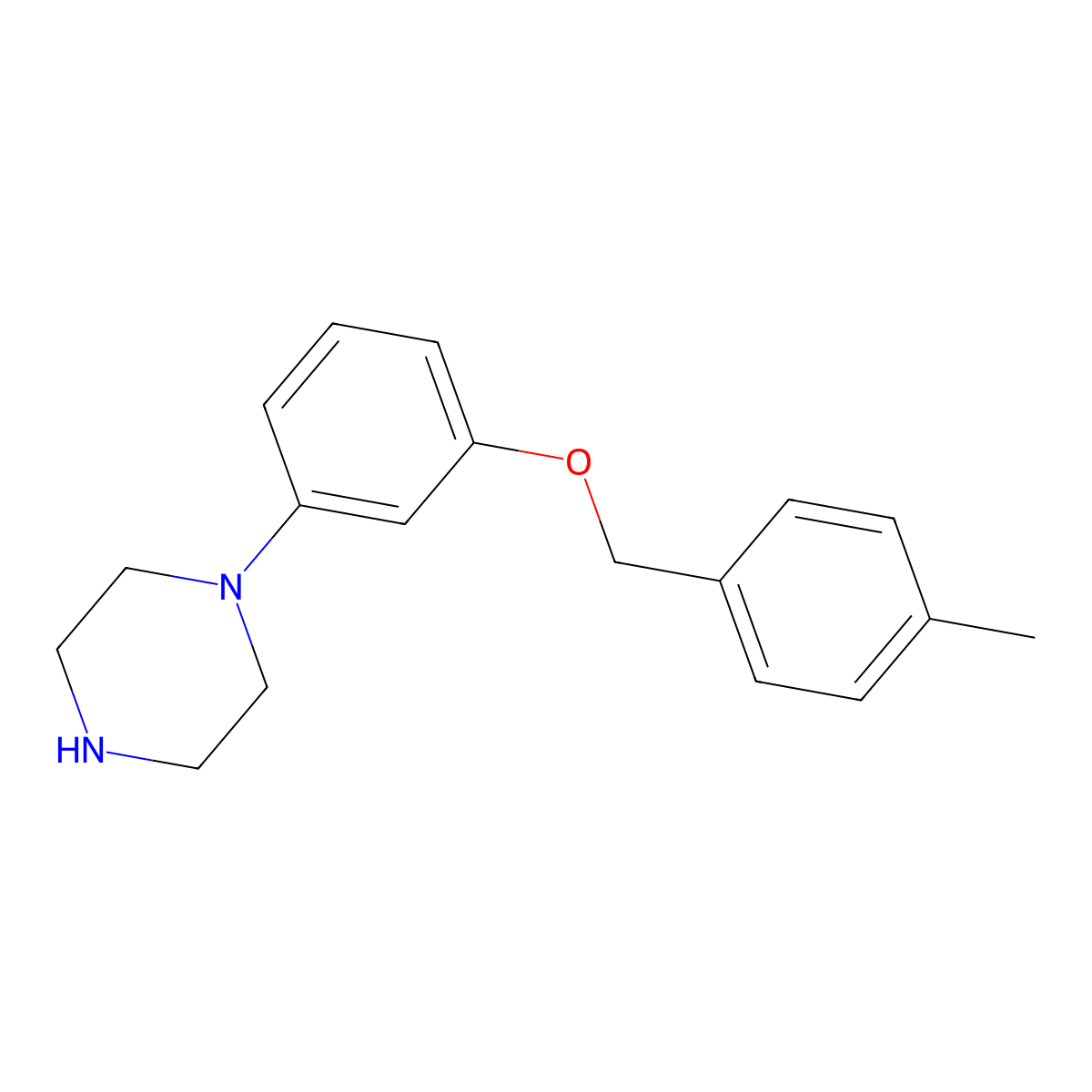 1-{3-[(4-Methylphenyl)methoxy]phenyl}piperazine molecular structure, CAS 1082381-23-4