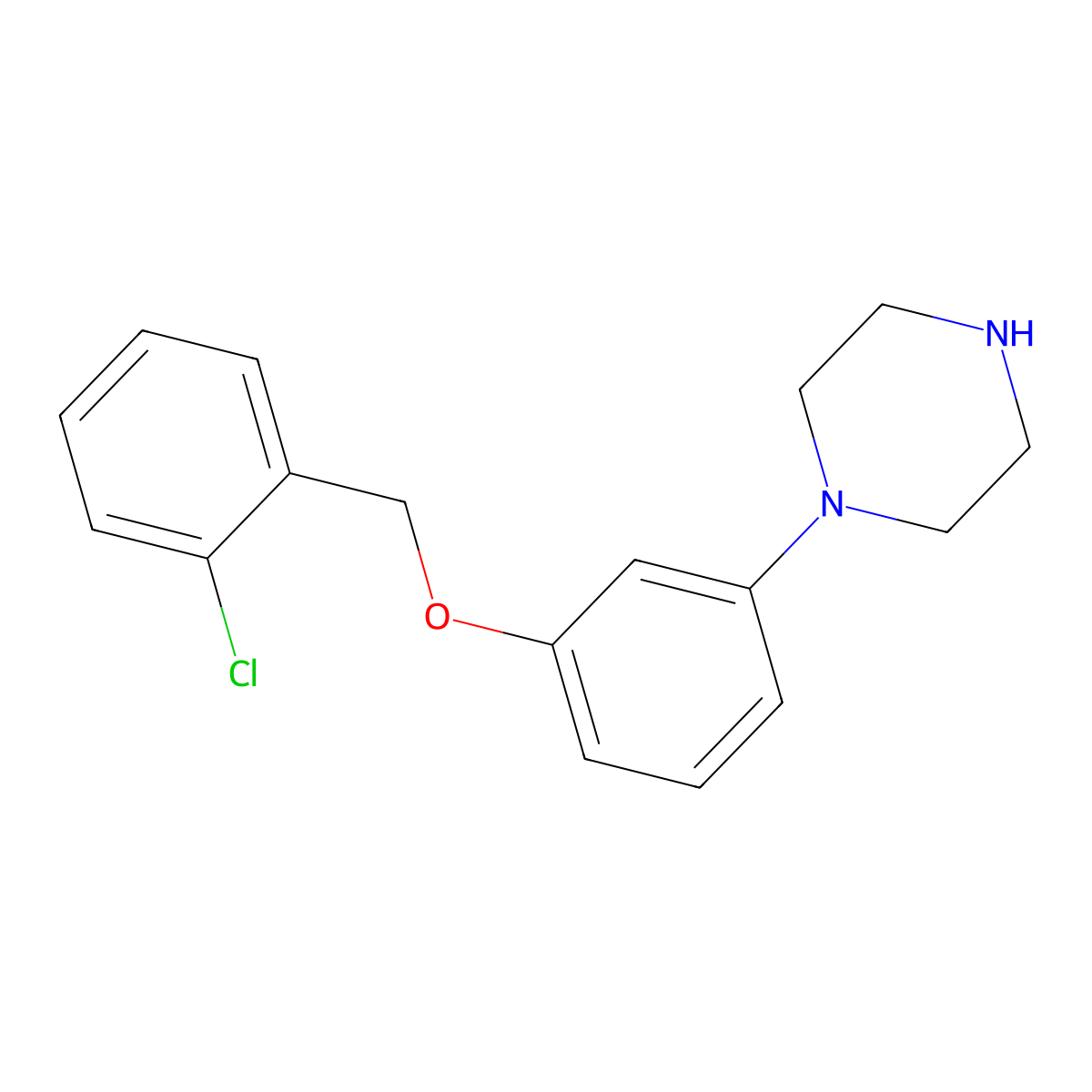 1-{3-[(2-Chlorophenyl)methoxy]phenyl}piperazine molecular structure, CAS 1082381-24-5
