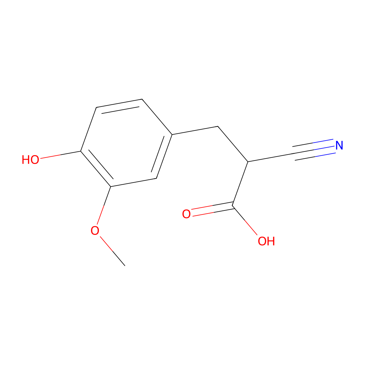 2-Cyano-3-(4-hydroxy-3-methoxyphenyl)propanoic Acid molecular structure, CAS 1082386-62-6