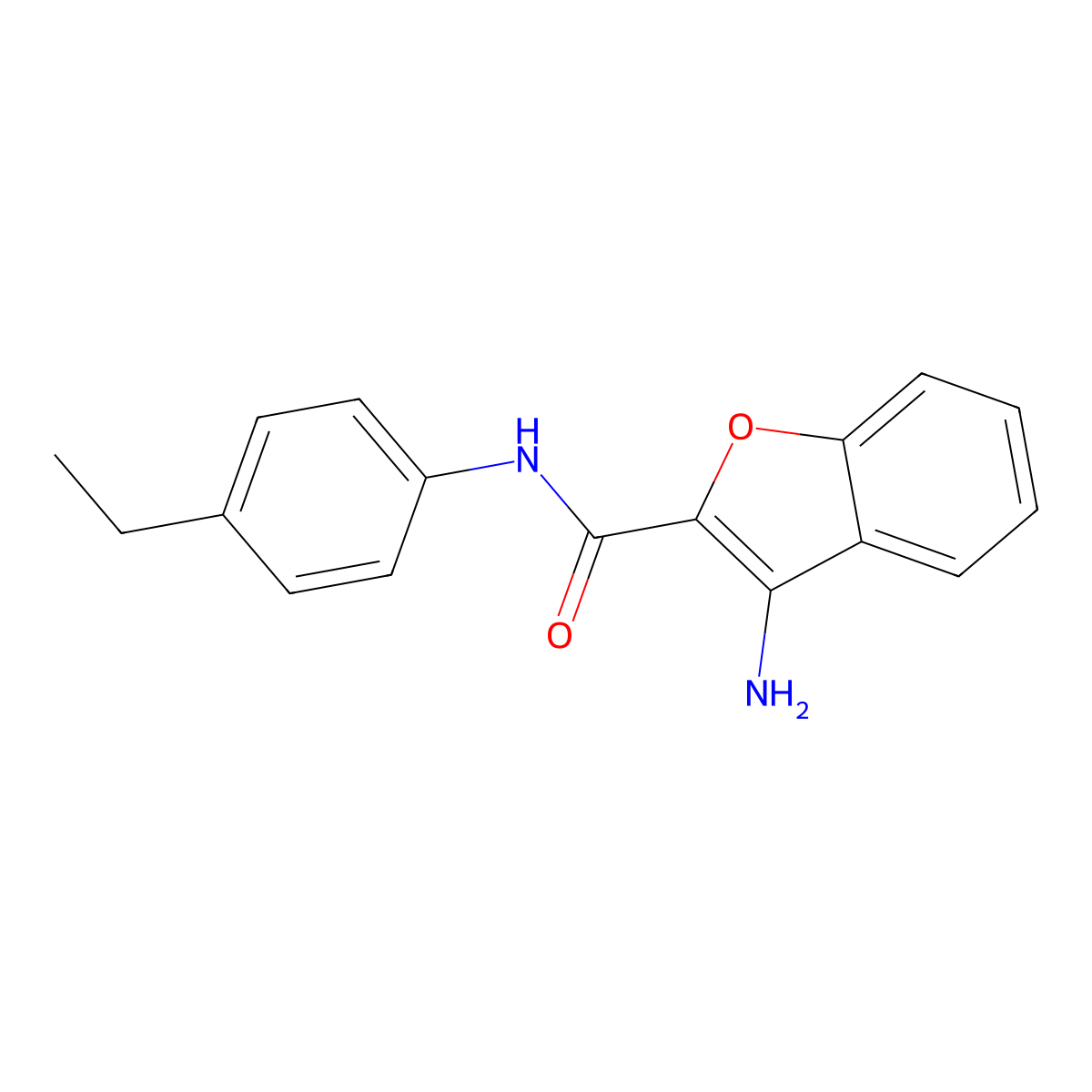 3-amino-N-(4-ethylphenyl)-1-benzofuran-2-carboxamide molecular structure, CAS 1082387-65-2