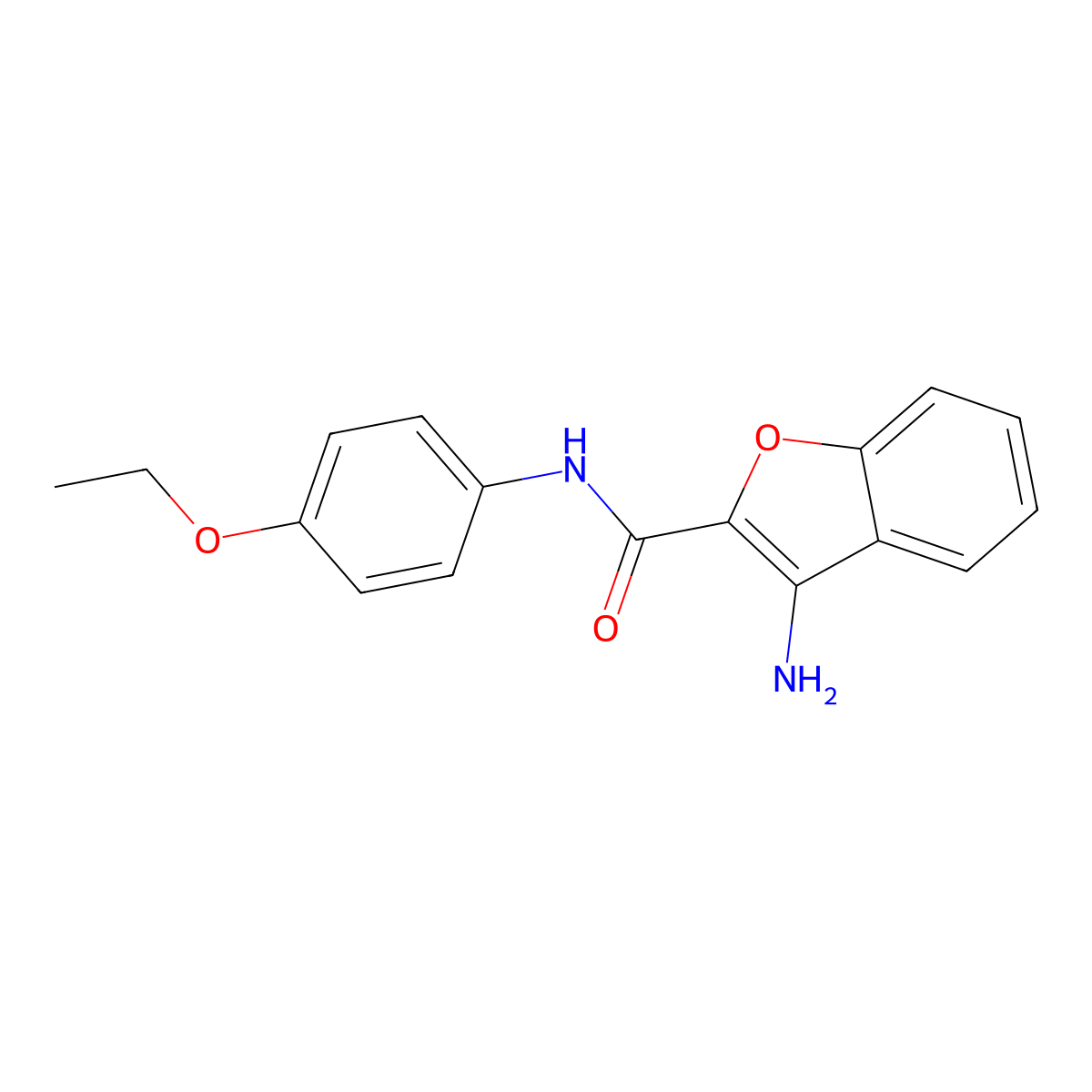 3-amino-N-(4-ethoxyphenyl)-1-benzofuran-2-carboxamide molecular structure, CAS 1082387-68-5