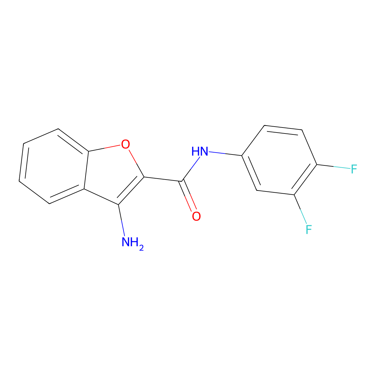 3-amino-N-(3,4-difluorophenyl)-1-benzofuran-2-carboxamide molecular structure, CAS 1082387-71-0