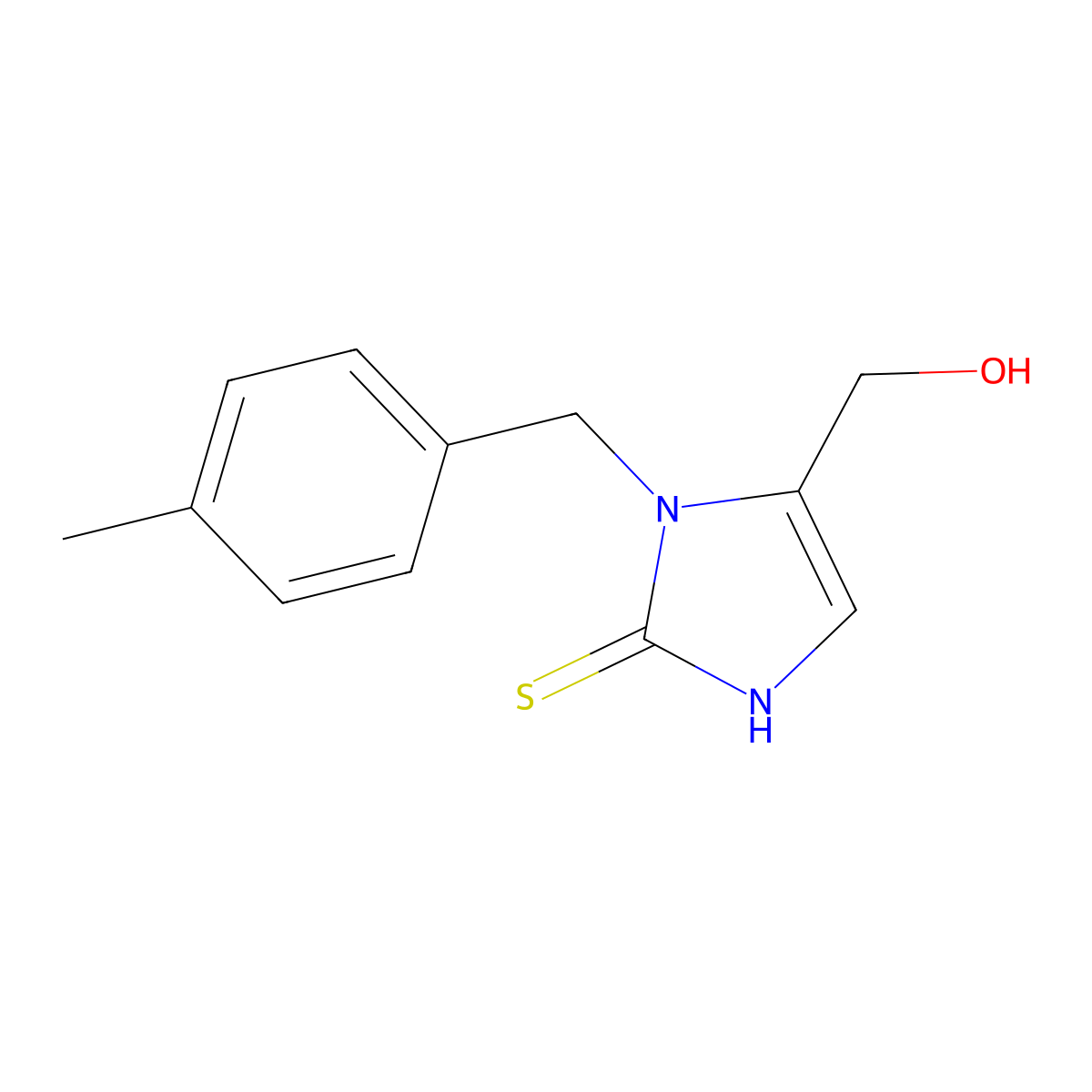 [2-mercapto-1-(4-methylbenzyl)-1H-imidazol-5-yl]methanol molecular structure, CAS 1082387-98-1