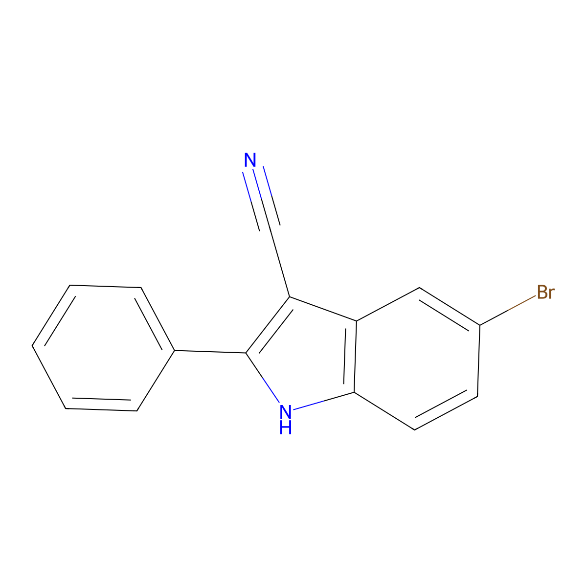 5-bromo-2-phenyl-1H-indole-3-carbonitrile molecular structure, CAS 1082388-87-1