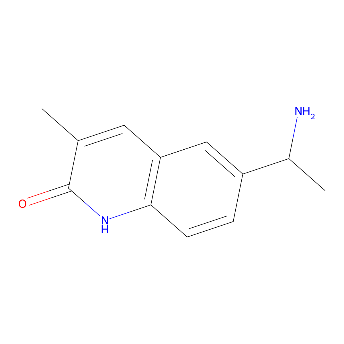 6-(1-aminoethyl)-3-methyl-1H-quinolin-2-one molecular structure, CAS 1082390-59-7