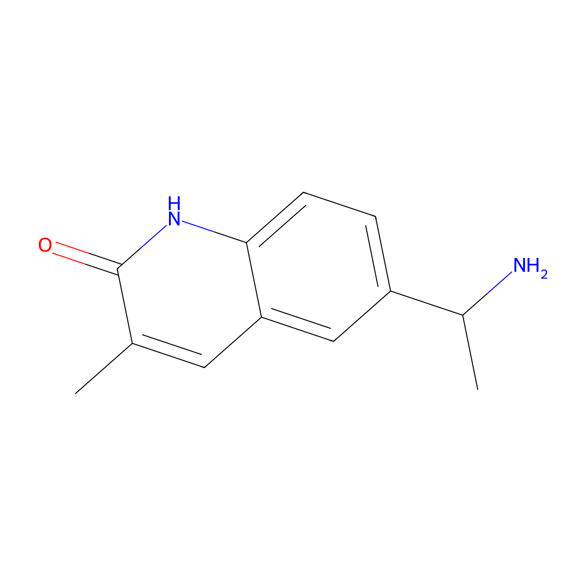 6-(1-aminoethyl)-3-methyl-1H-quinolin-2-one molecular structure, CAS 1082390-59-7