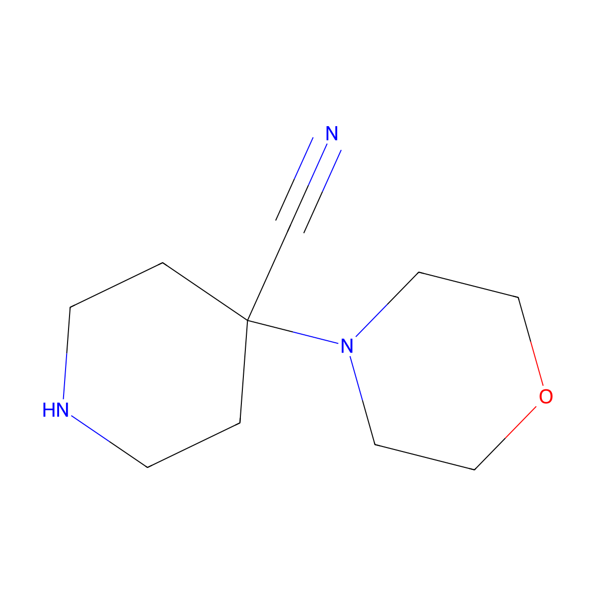 4-(Morpholin-4-yl)piperidine-4-carbonitrile molecular structure, CAS 1082390-96-2