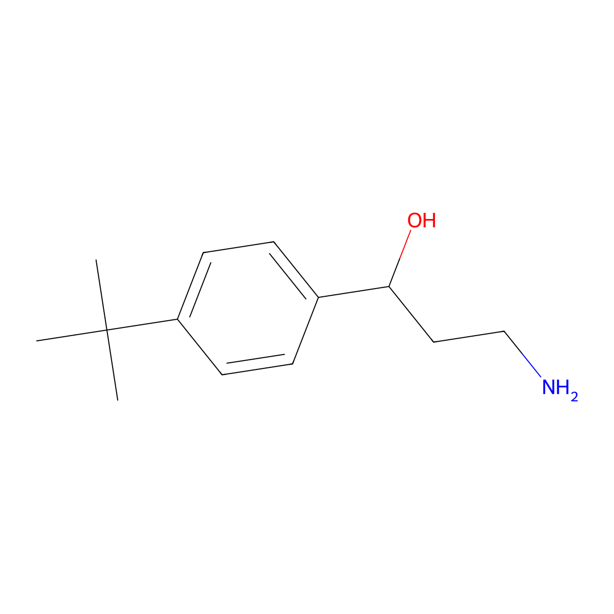 3-Amino-1-(4-tert-butylphenyl)propan-1-ol molecular structure, CAS 1082392-21-9